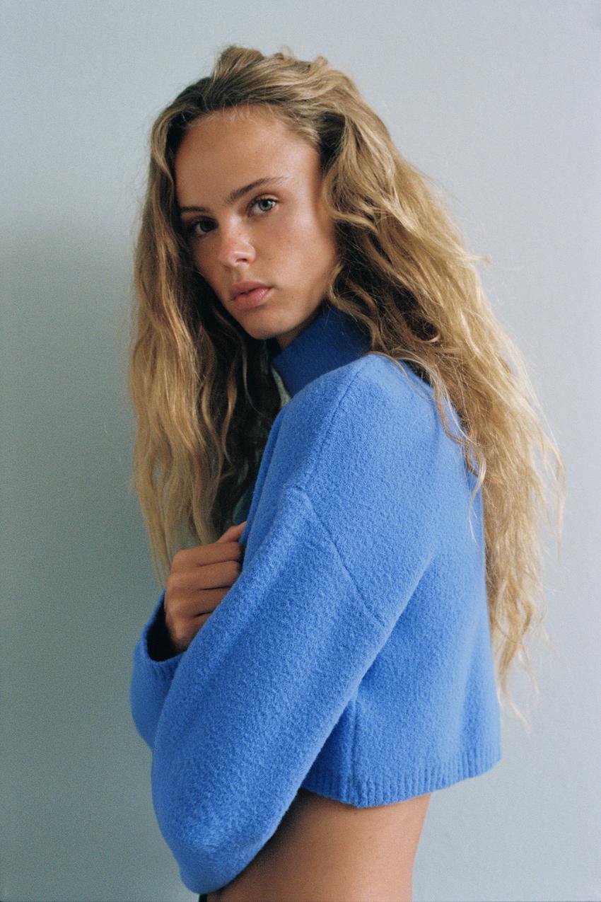 Zara pale blue jumper Clearance