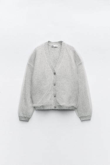 КАРДИГАН С ТЮЛЕМ — Серый от Zara — Изображение 4