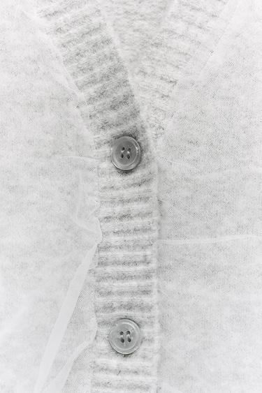 КАРДИГАН С ТЮЛЕМ — Серый от Zara — Изображение 6