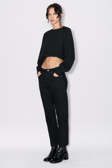 Zara black cropped jumper Clearance