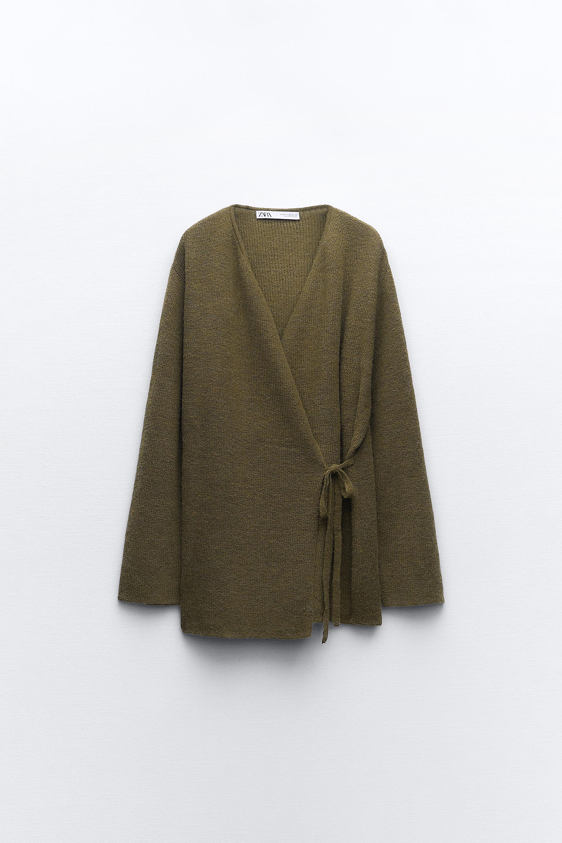 Zara green wrap cardigan Clearance