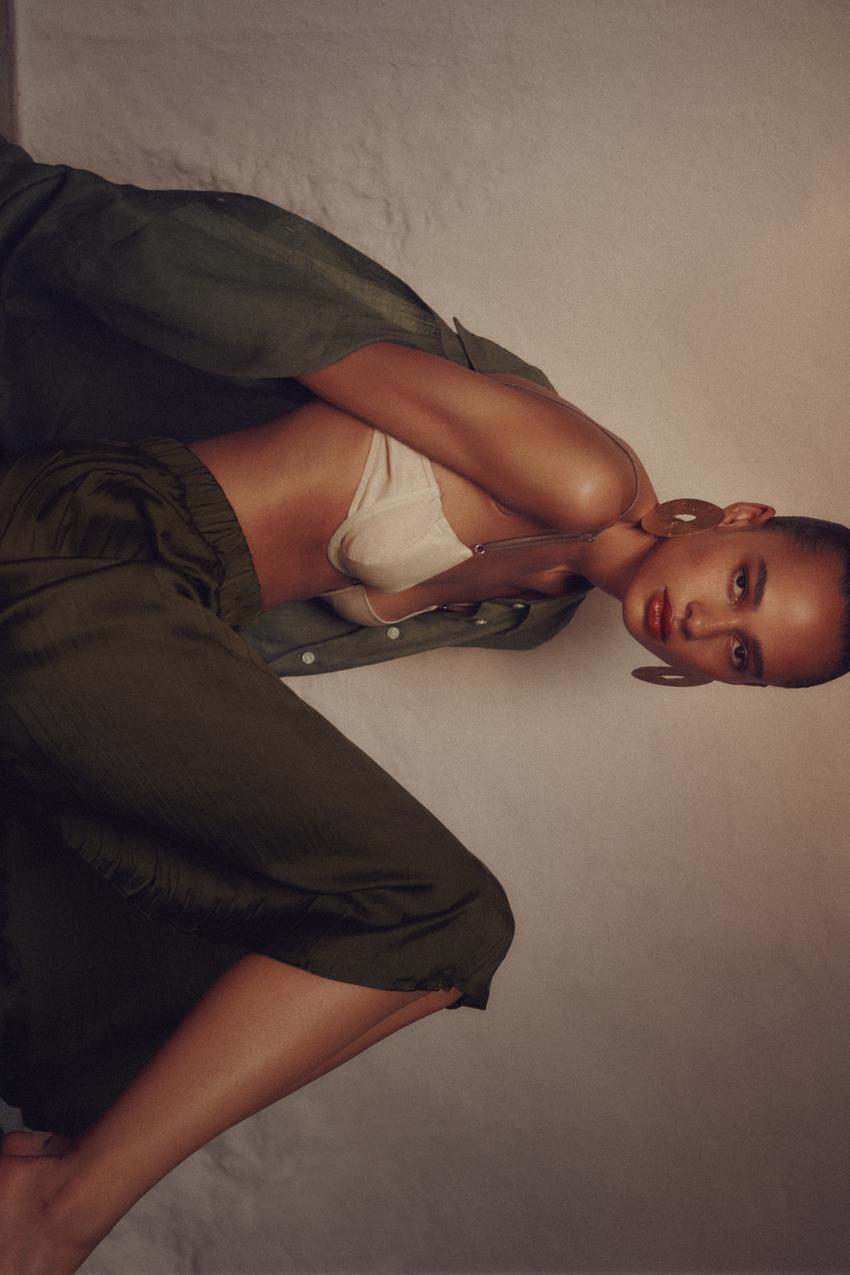 Khaki skirt zara Clearance