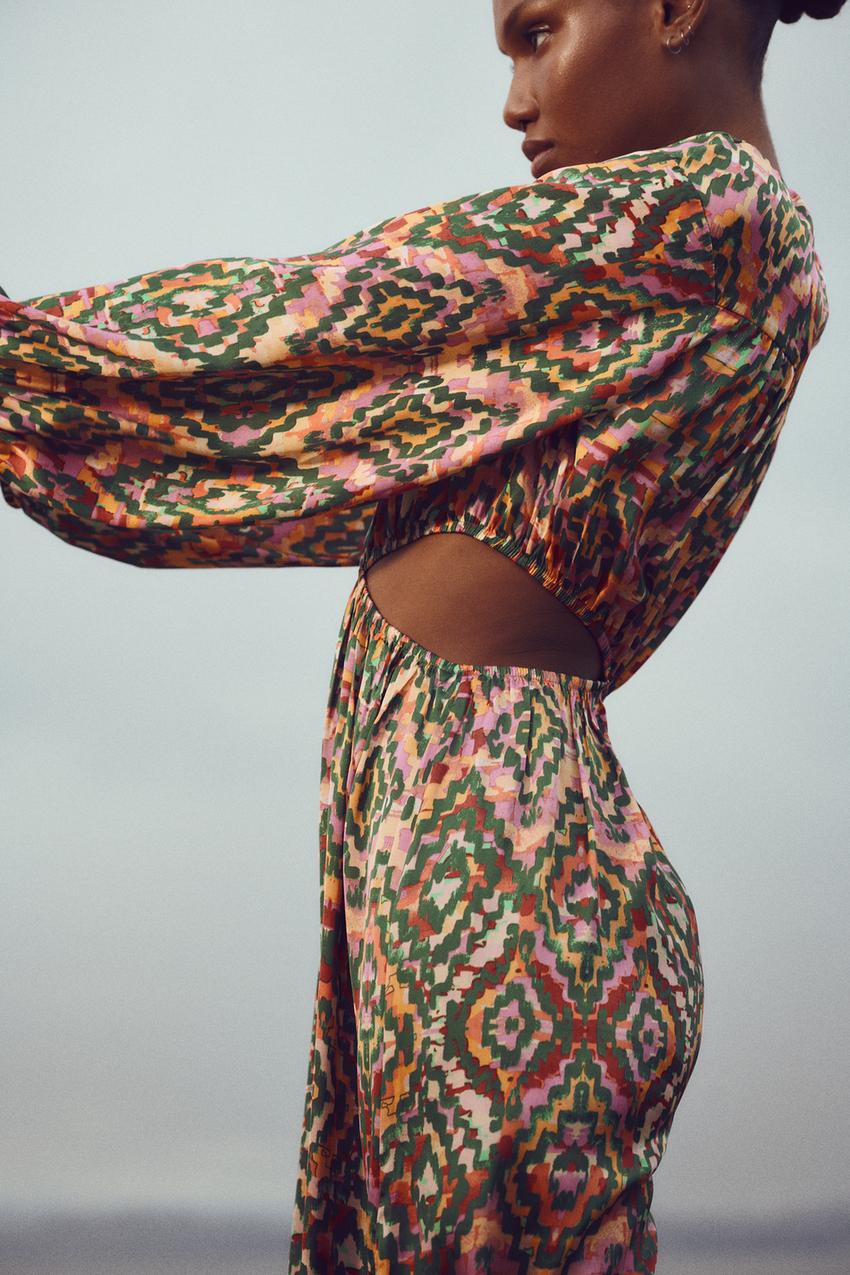 Multicolor cut out dress zara Clearance