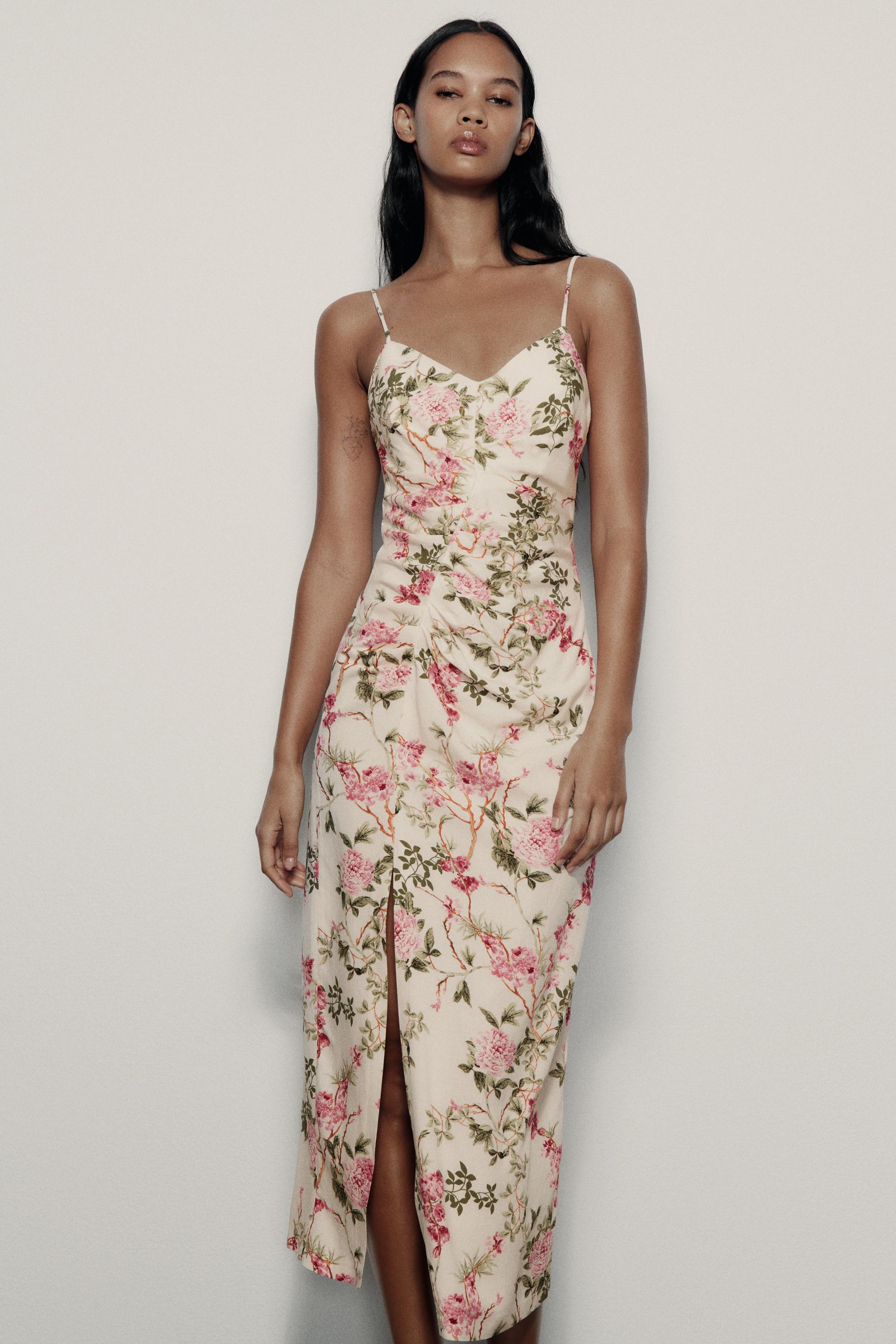 Vestido floral midi zara store