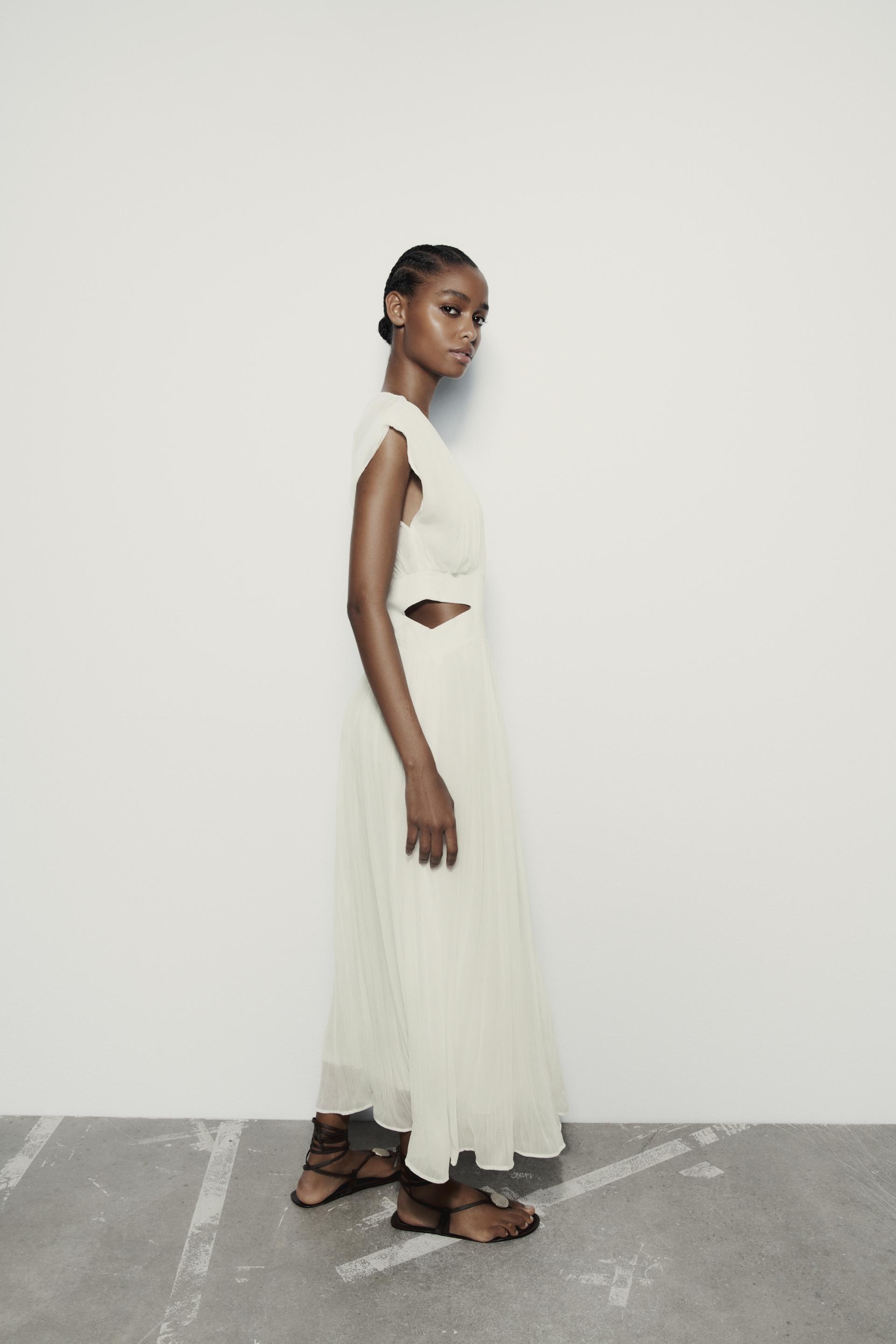 Zara pleated cut out dress Clearance