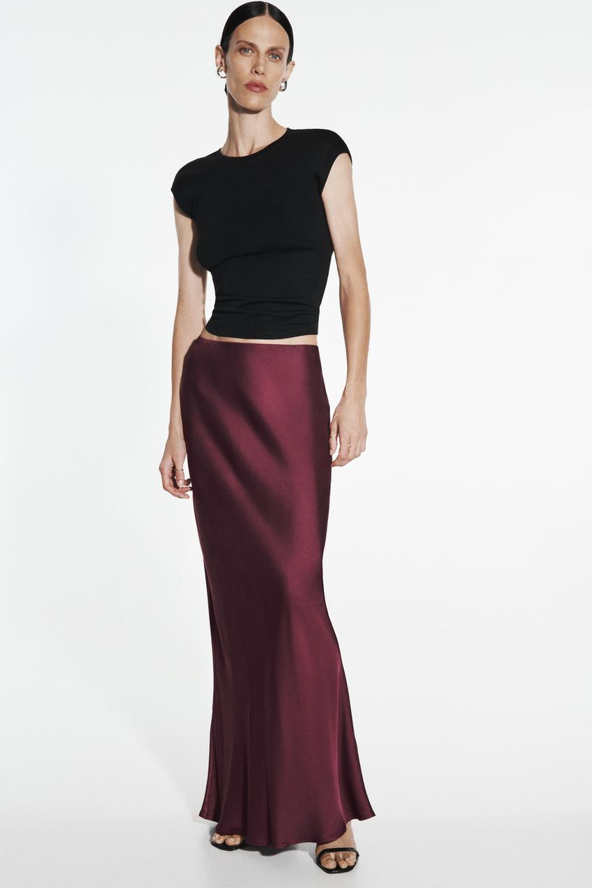 Zara satin maxi skirt Clearance