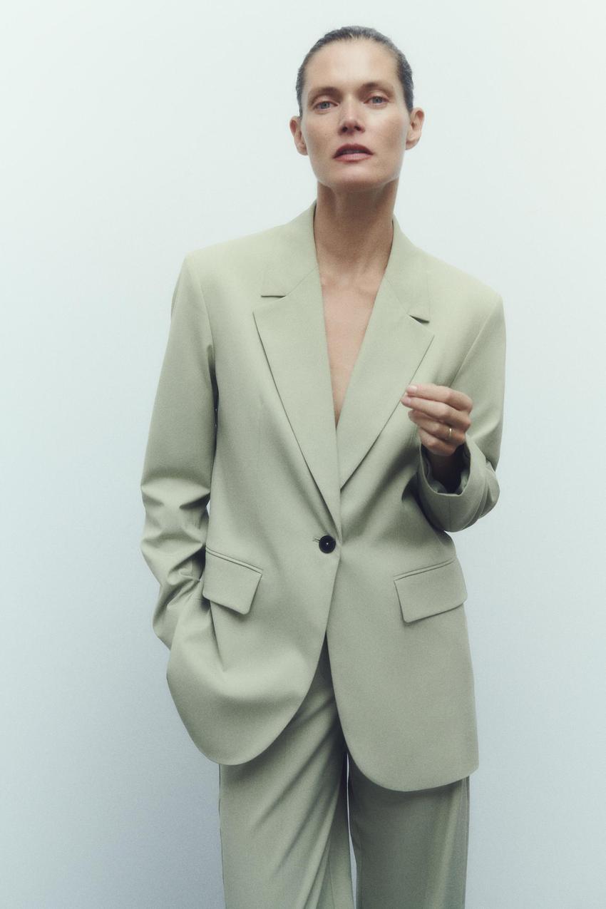 Zara blazer verde Outlet