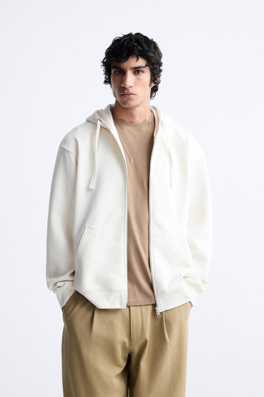 Zara men's zip hoodie Outlet