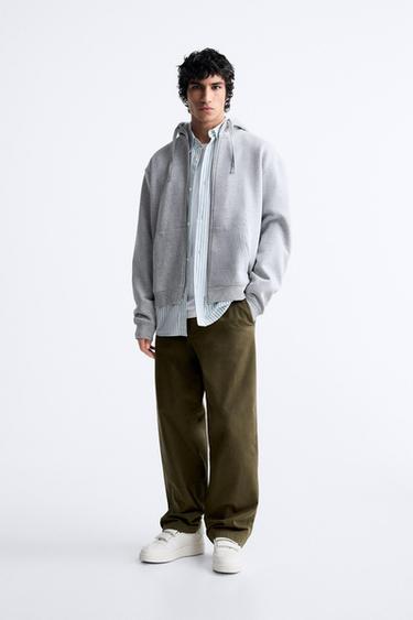 Zara men's zip hoodie Outlet