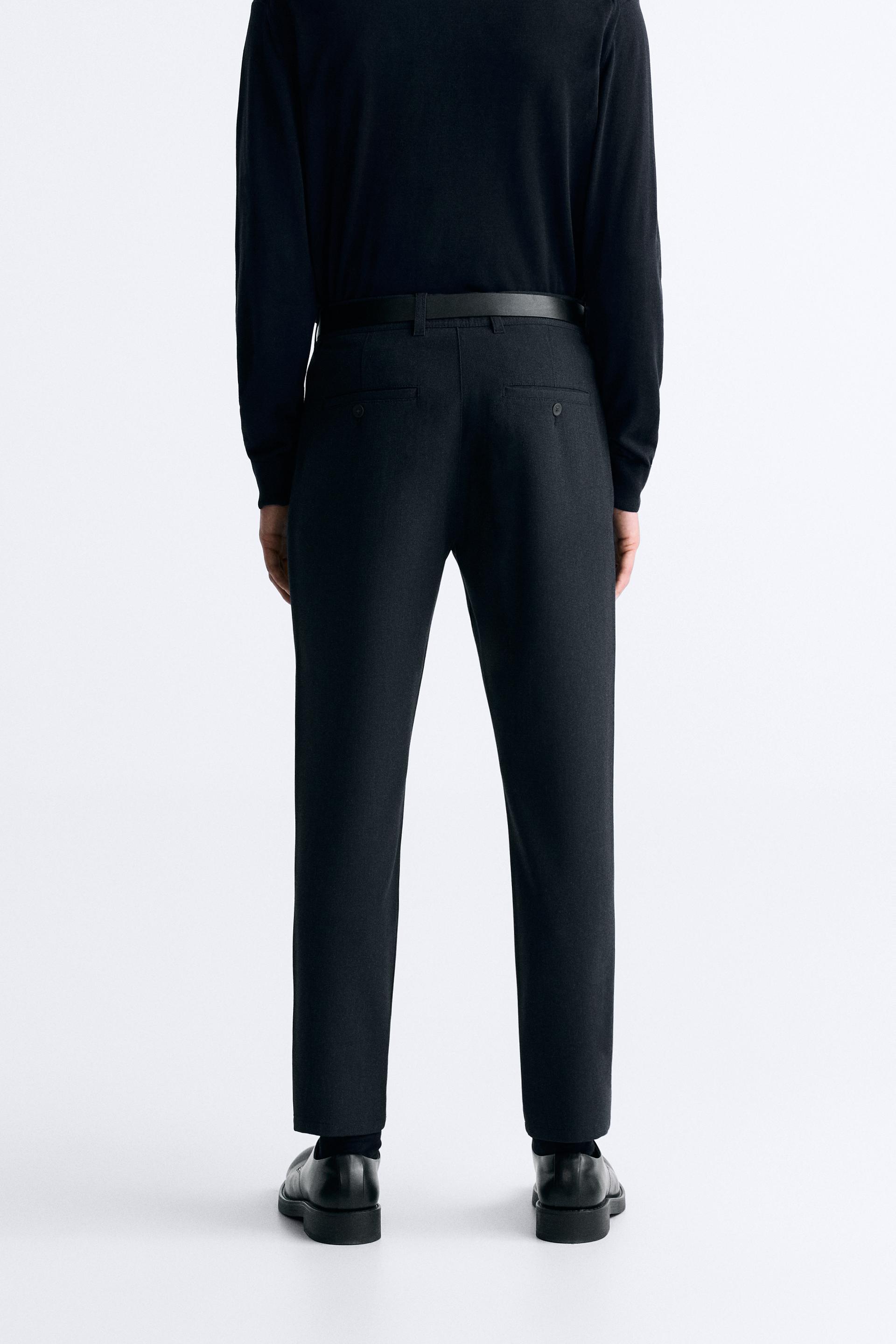 Comfort knit textured trousers zara Clearance