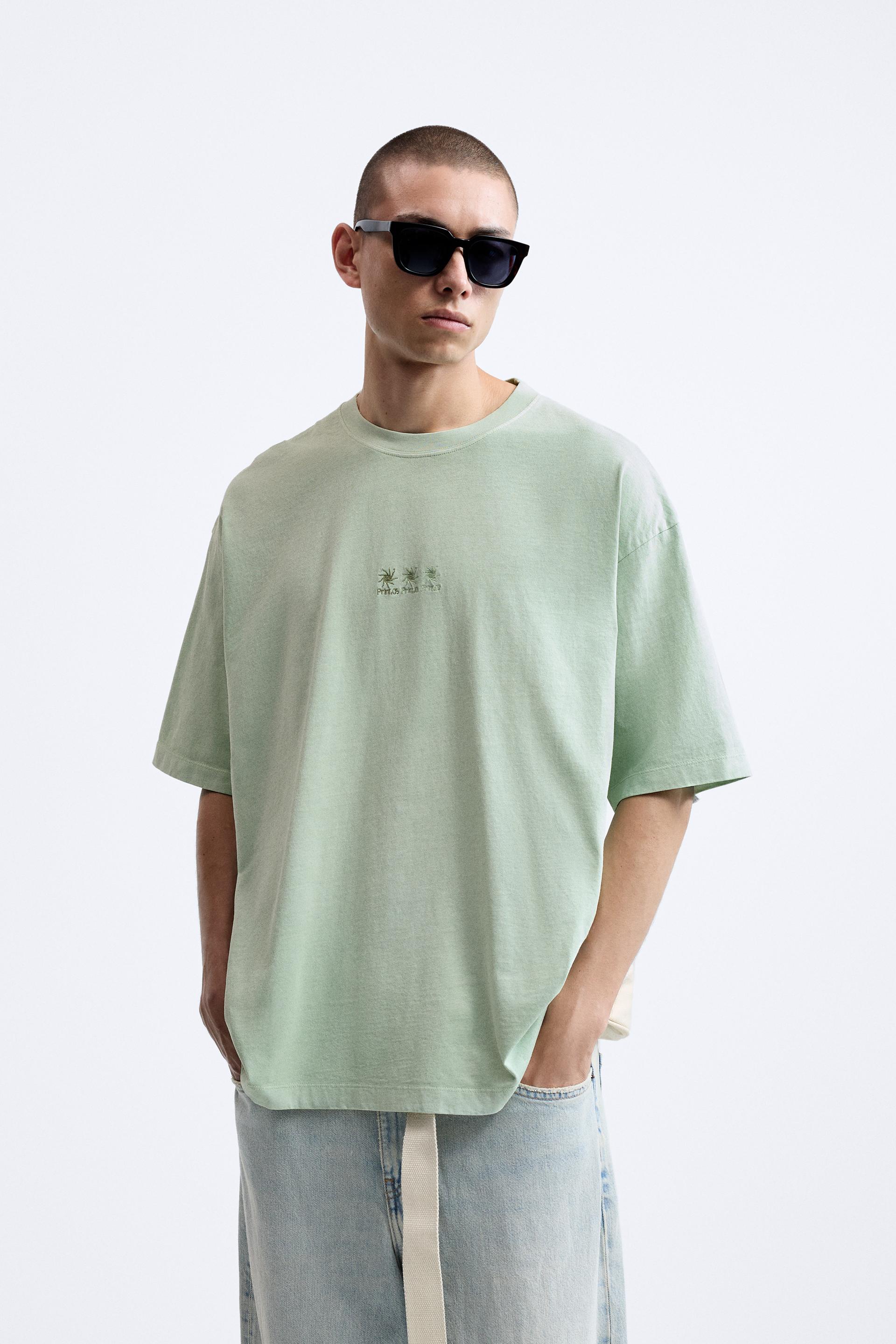 Oversized t shirt men zara Clearance