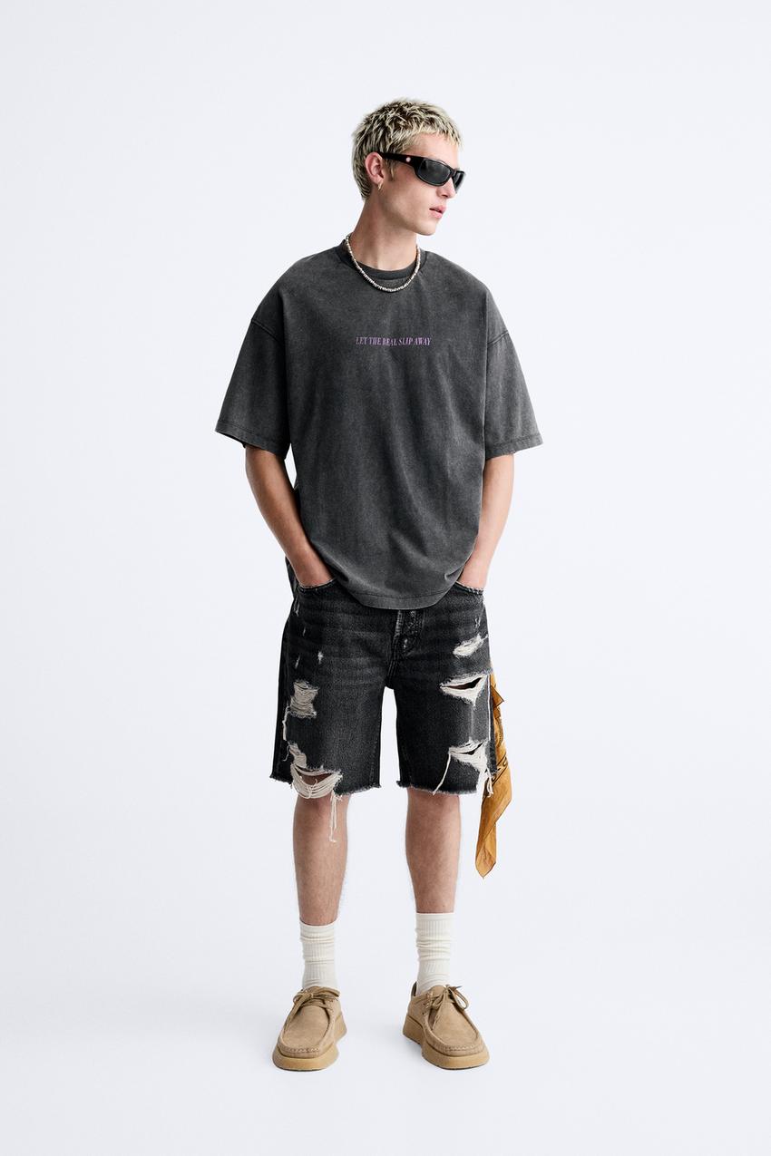 Zara acid wash t shirt Outlet