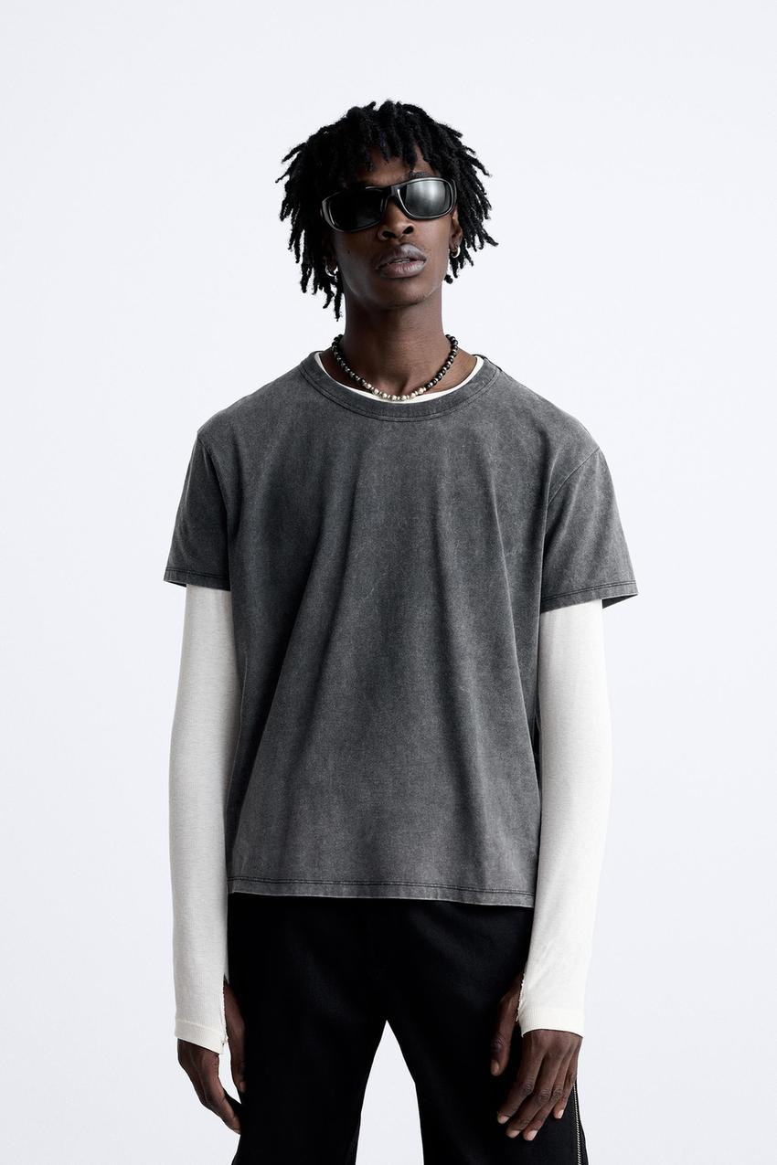 Zara acid wash t shirt Outlet