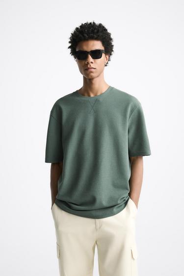 Oversized t shirt men zara Clearance