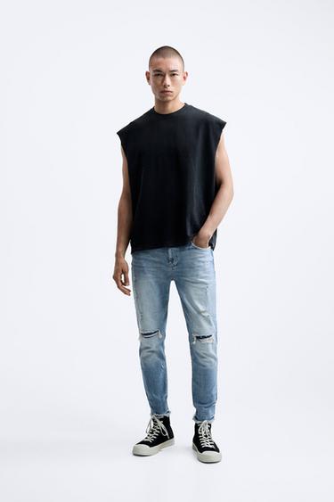 Zara distressed black jeans Clearance