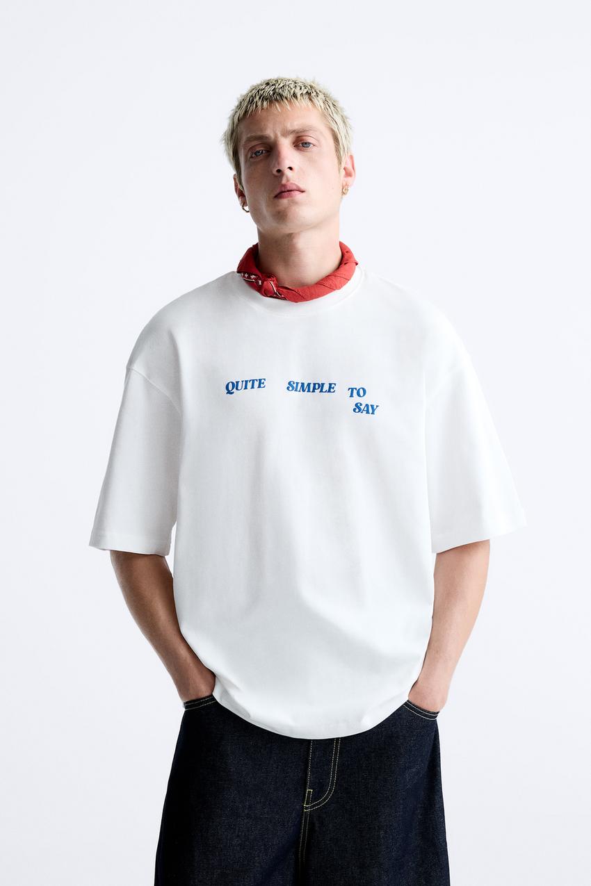 Zara text t shirt Outlet