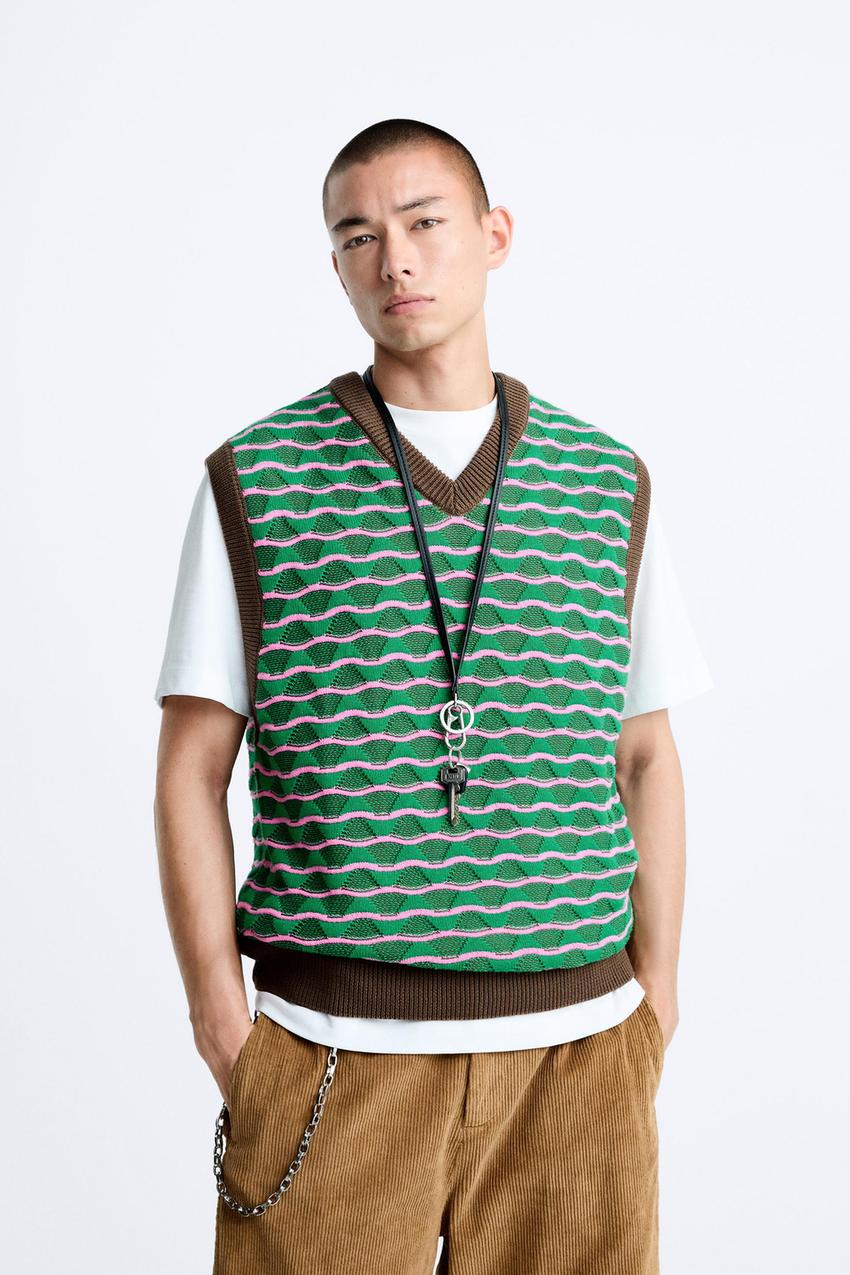 Jacquard vest zara Clearance
