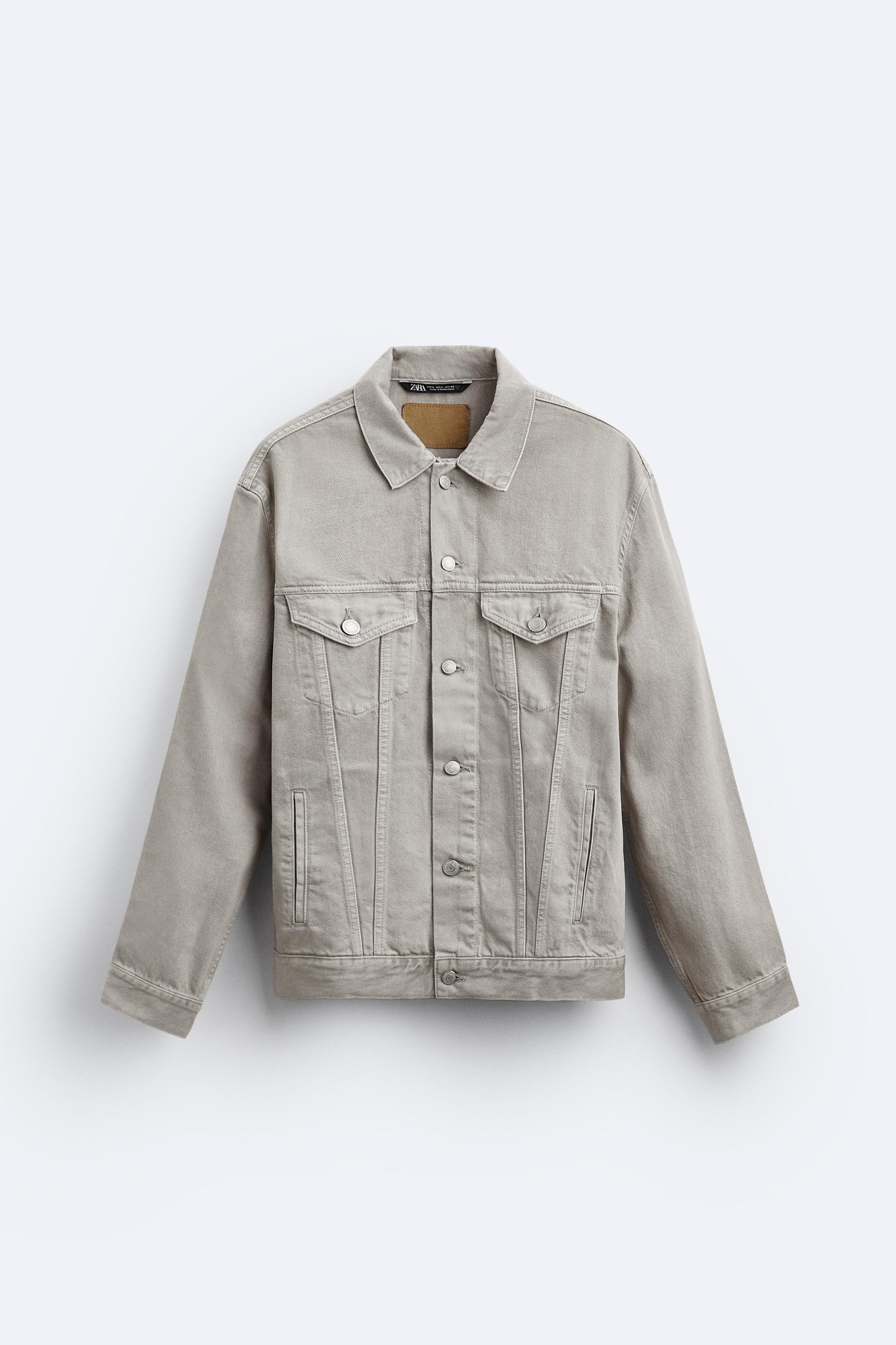 Grey denim jacket zara Clearance