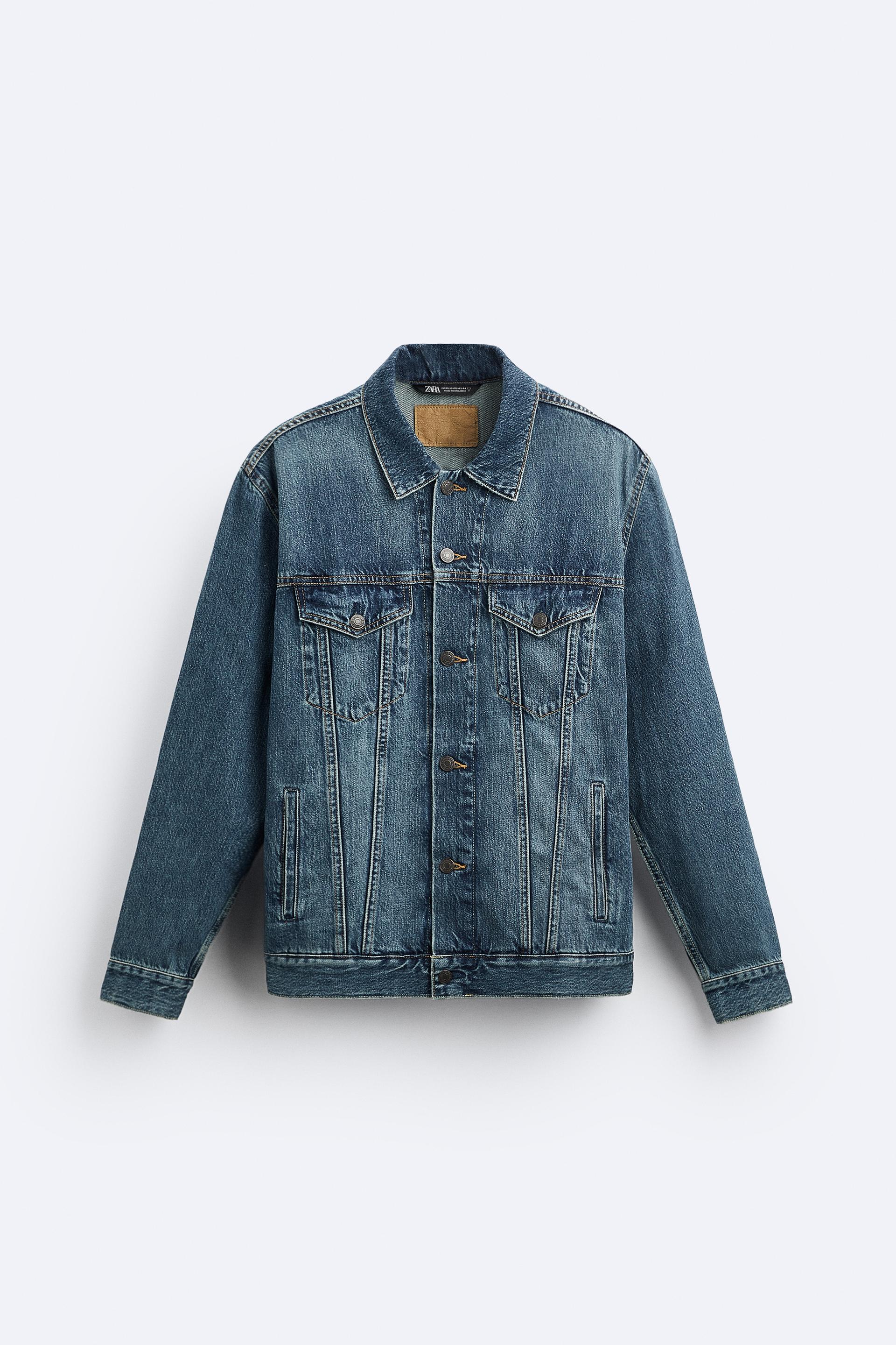 Grey denim jacket zara Clearance