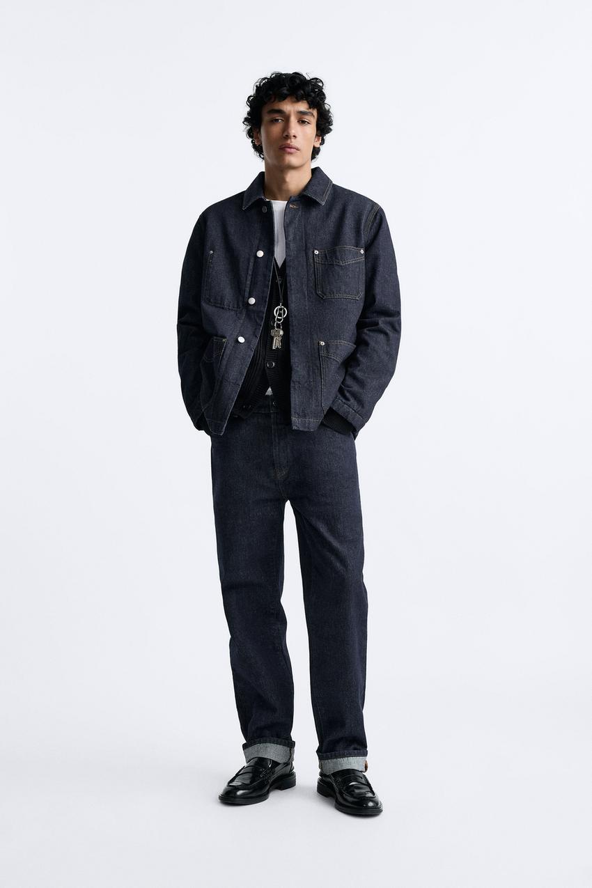 Zara men black denim jacket Clearance