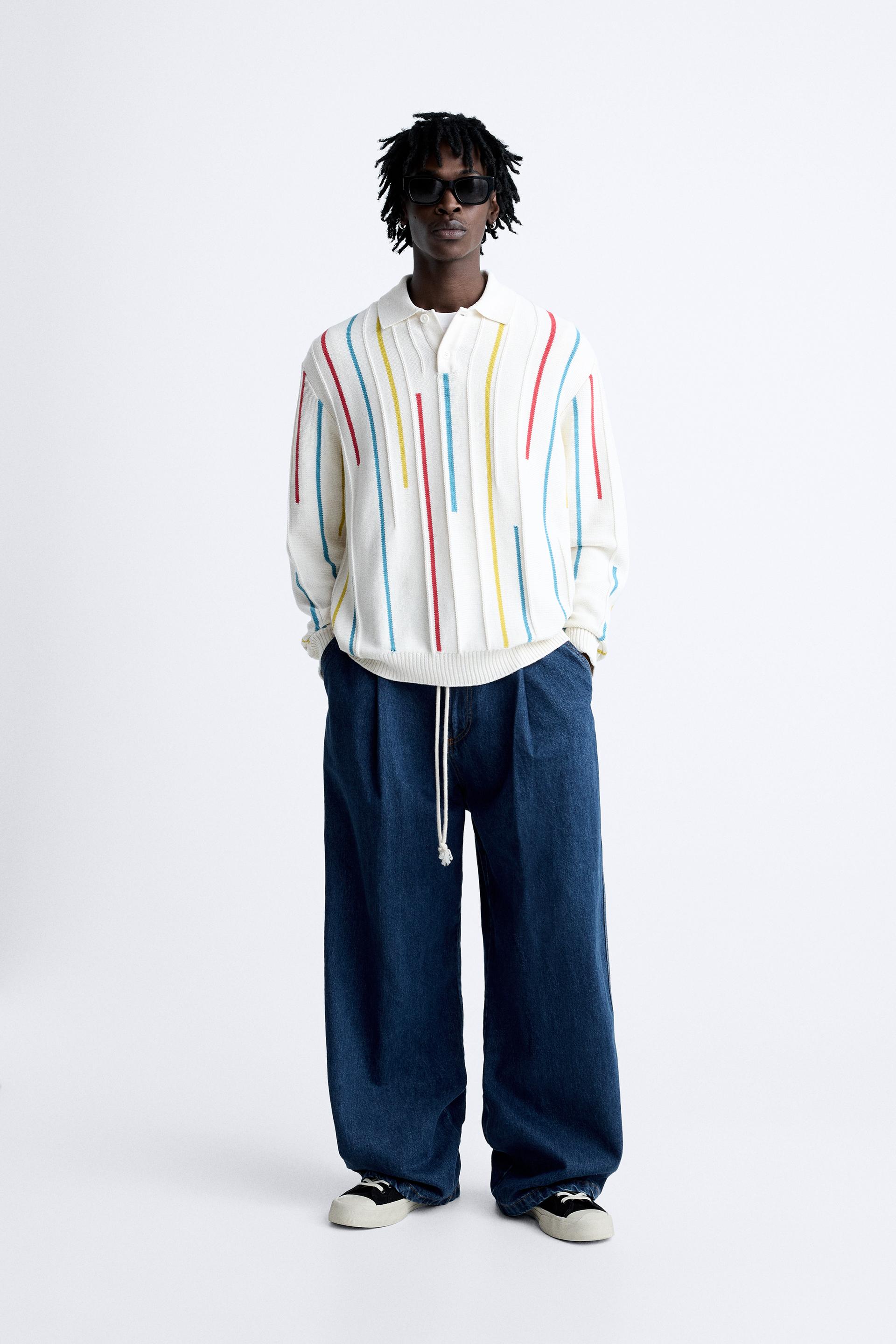 STRIPED KNIT POLO