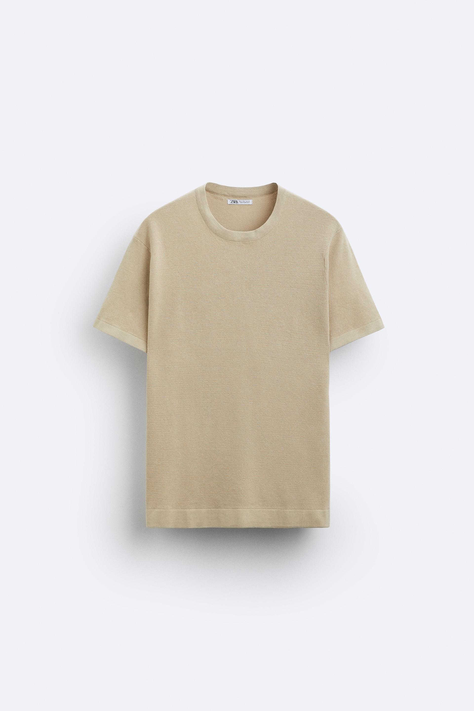 Beige t shirt zara Clearance