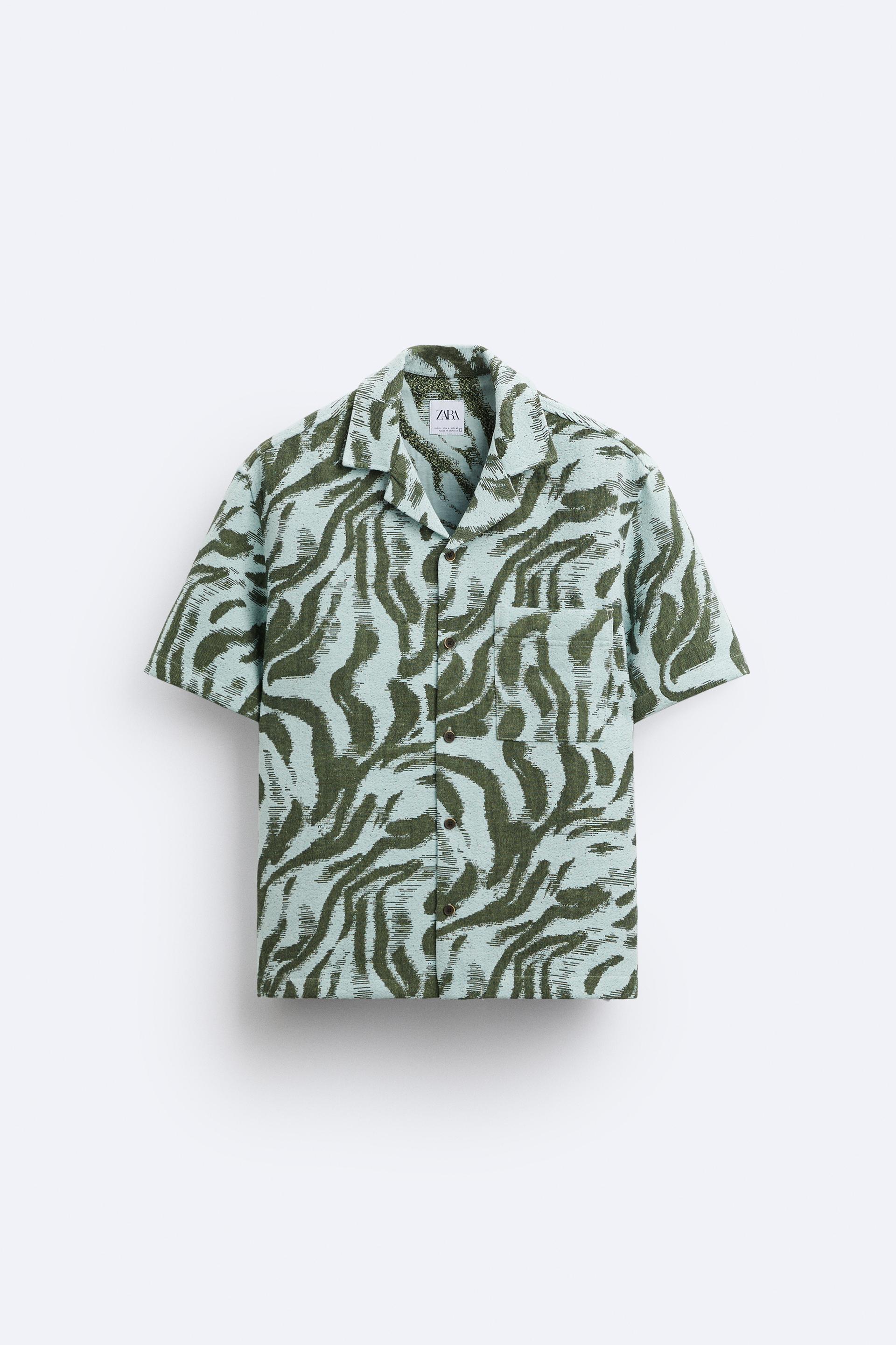 Zara zebra shirt green Clearance