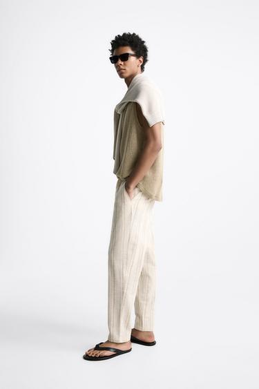 Zara striped pants mens Clearance