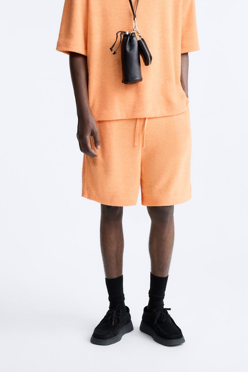 Orange shorts zara Clearance