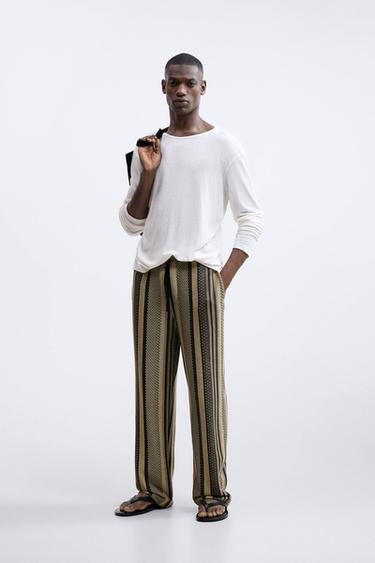 Zara striped pants mens Clearance