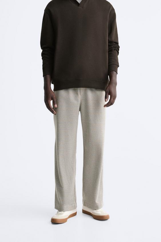 Pantalon à 2025 carreaux homme zara