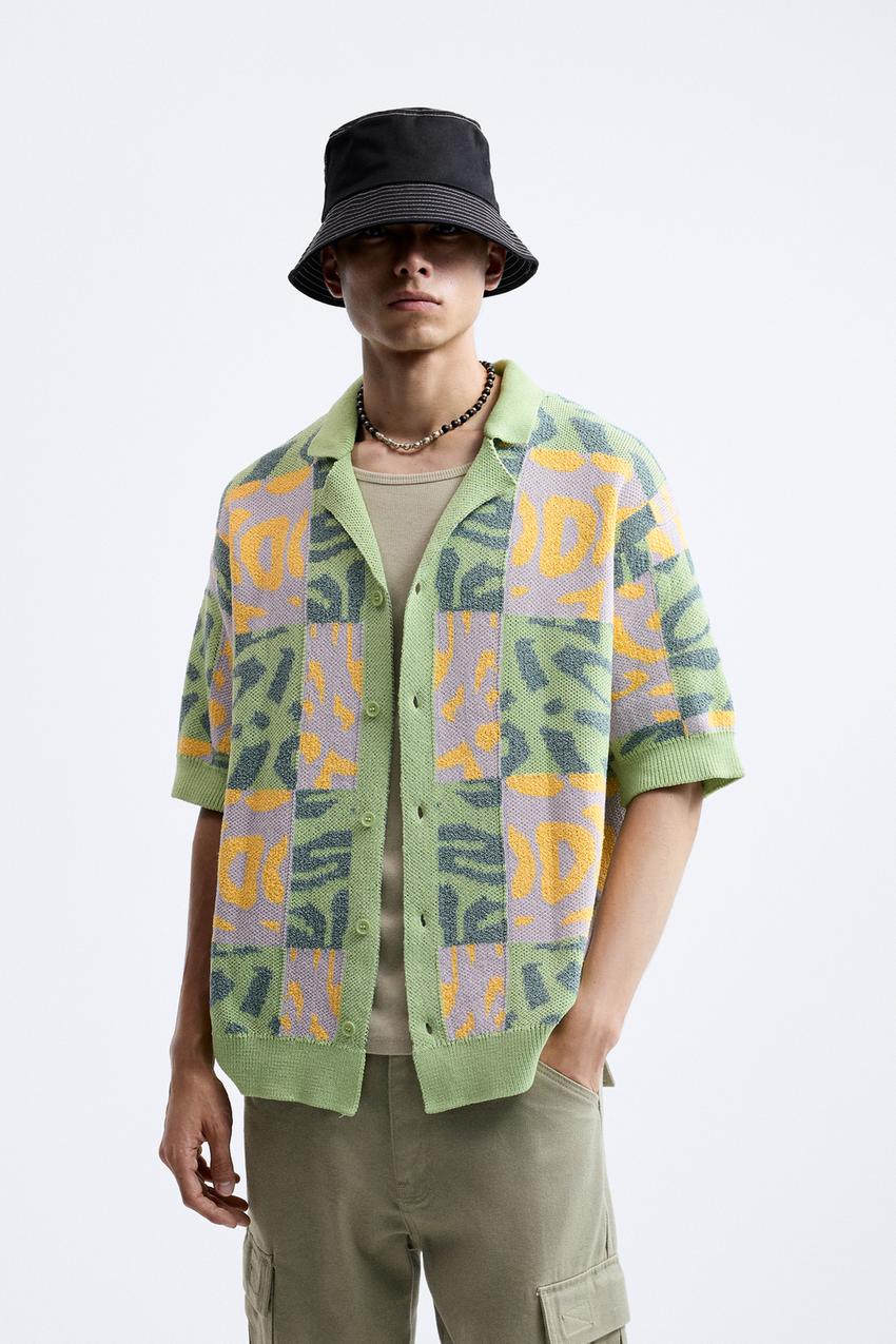 Zara knit jacquard shirt Outlet