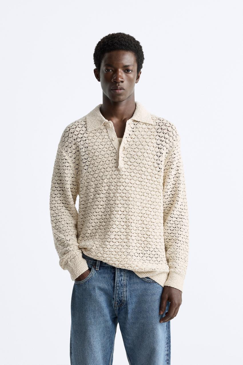 Zara crochet knit sweater Clearance