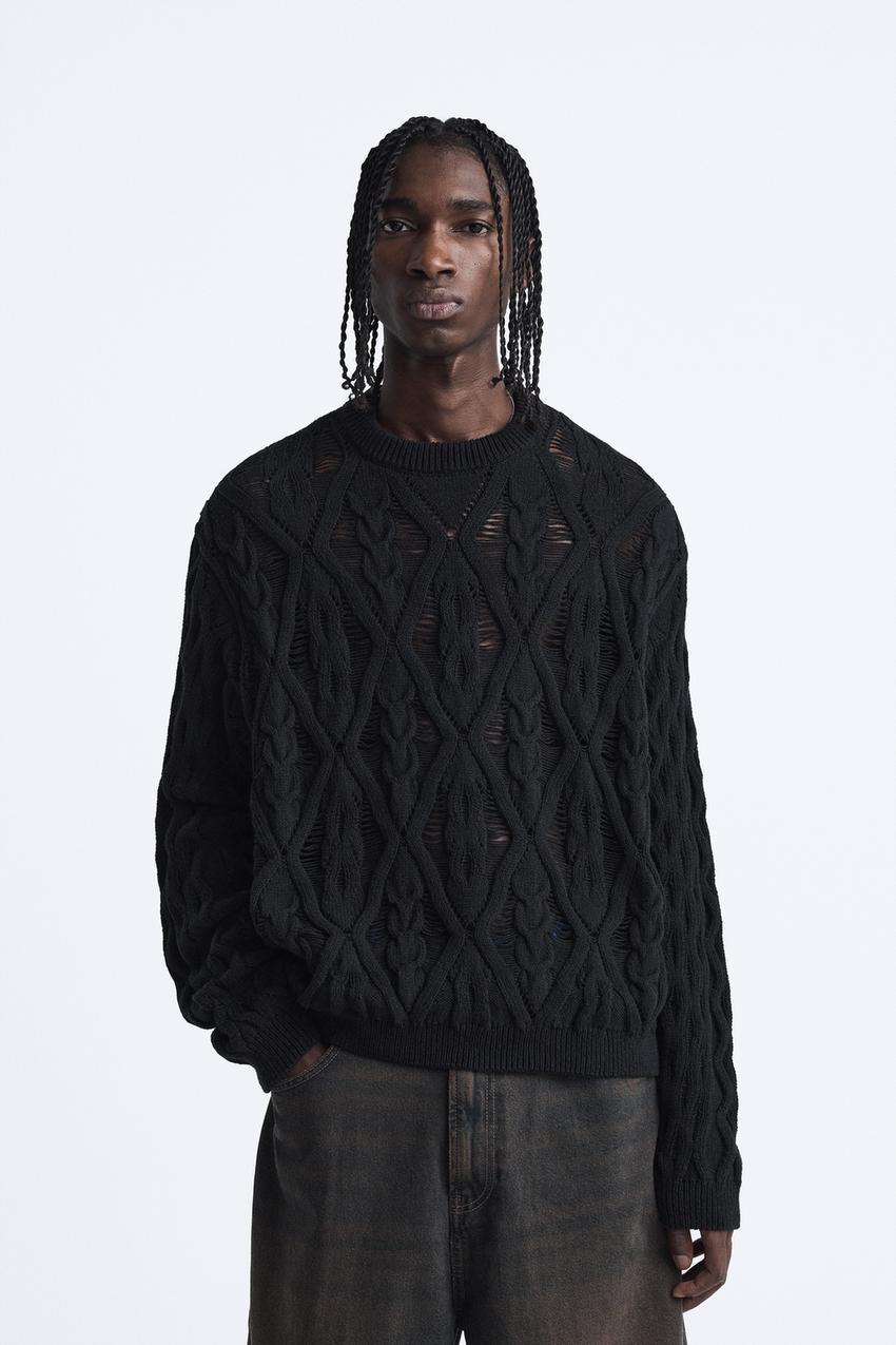 Zara knit sweater men Clearance