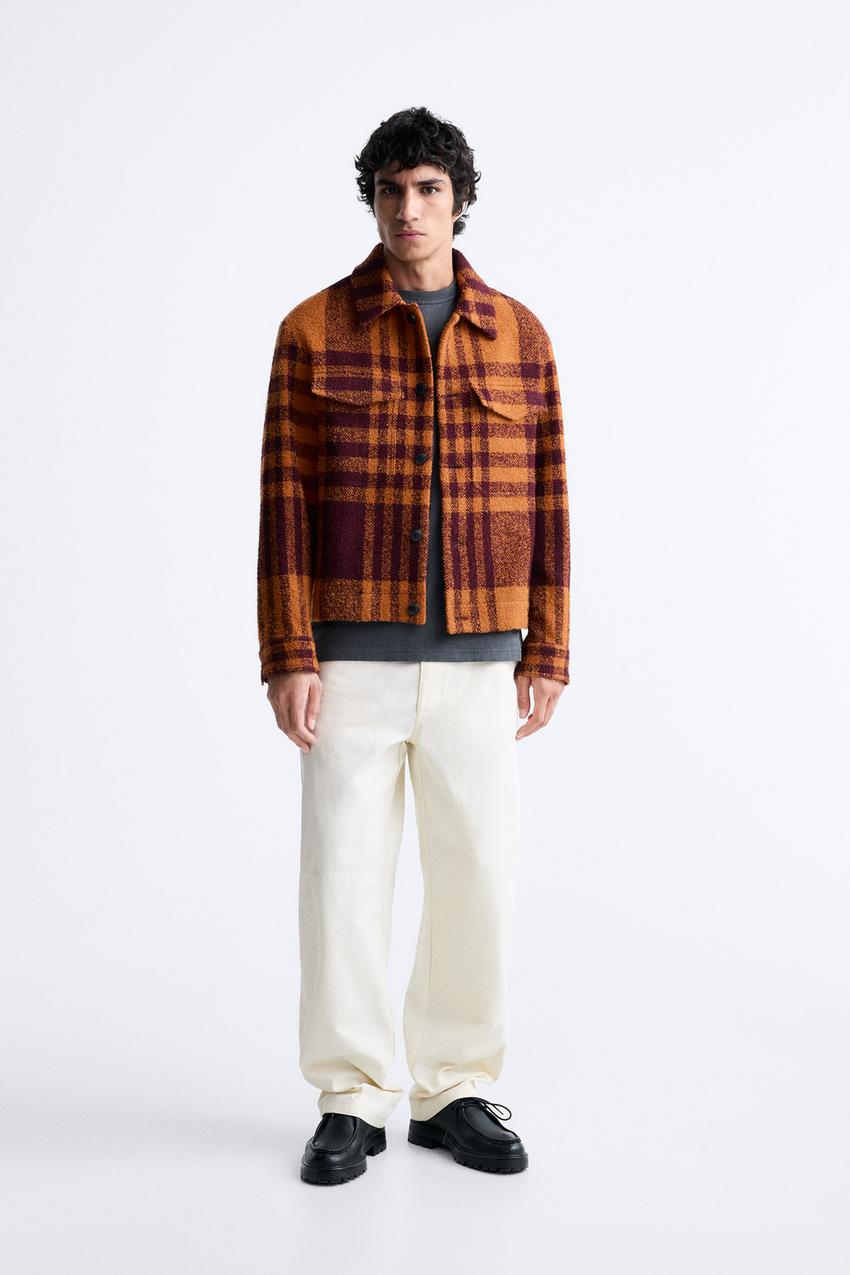 Check overshirt zara Clearance