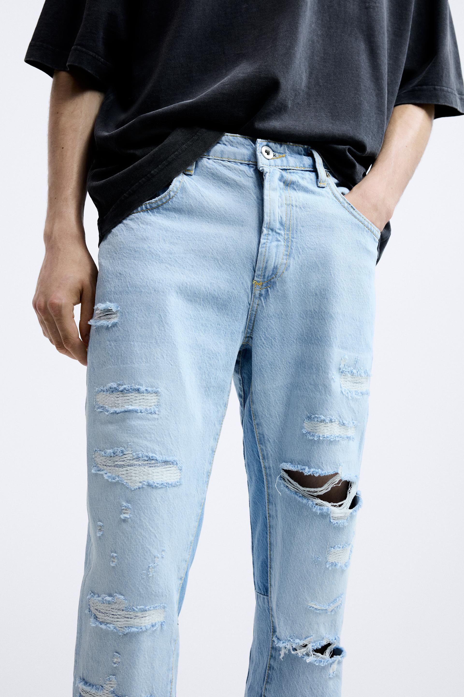 Zara distressed jeans men Clearance