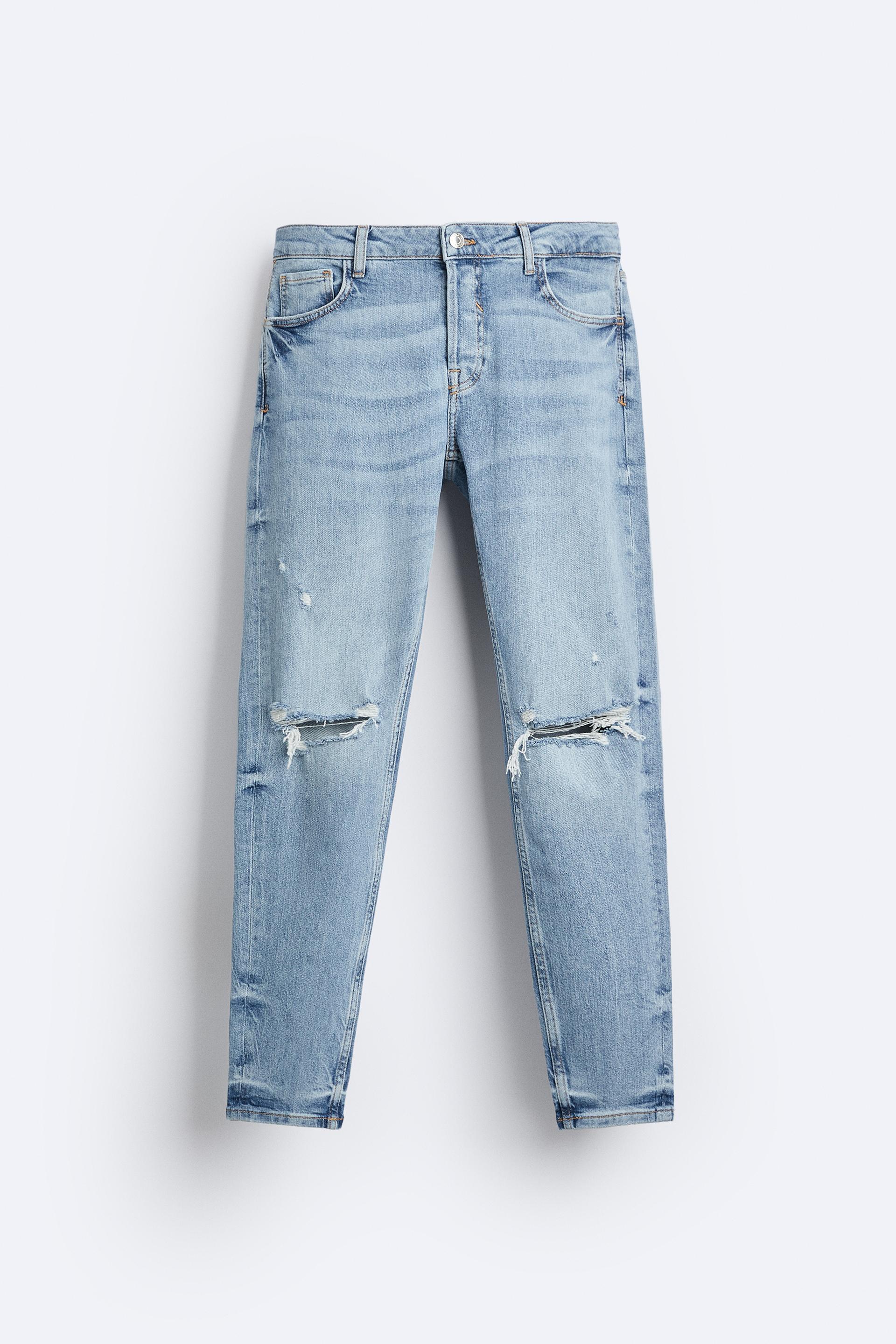 Zara ripped stain dye jeans Clearance