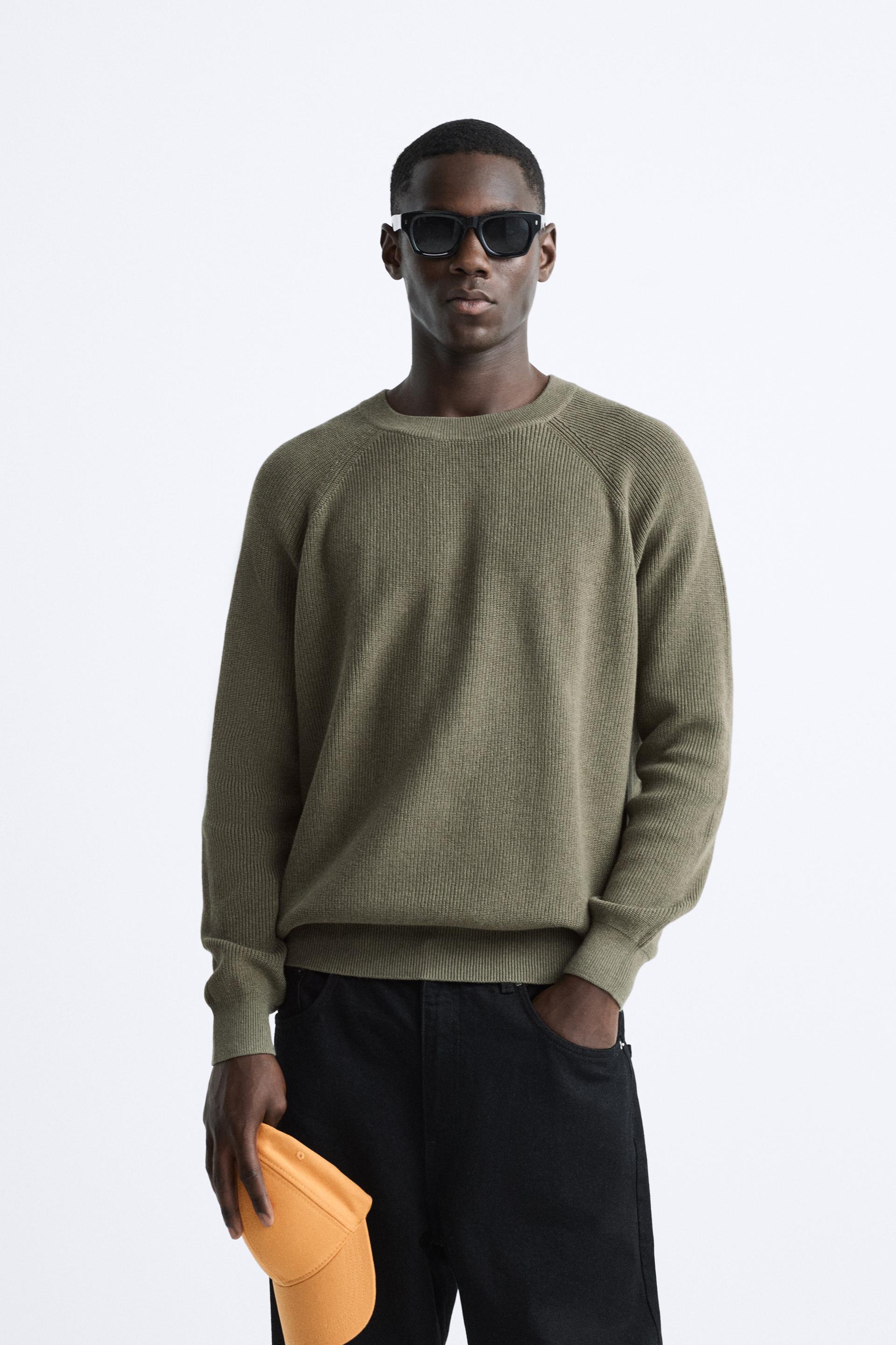 Zara men's purl knit sweater Clearance