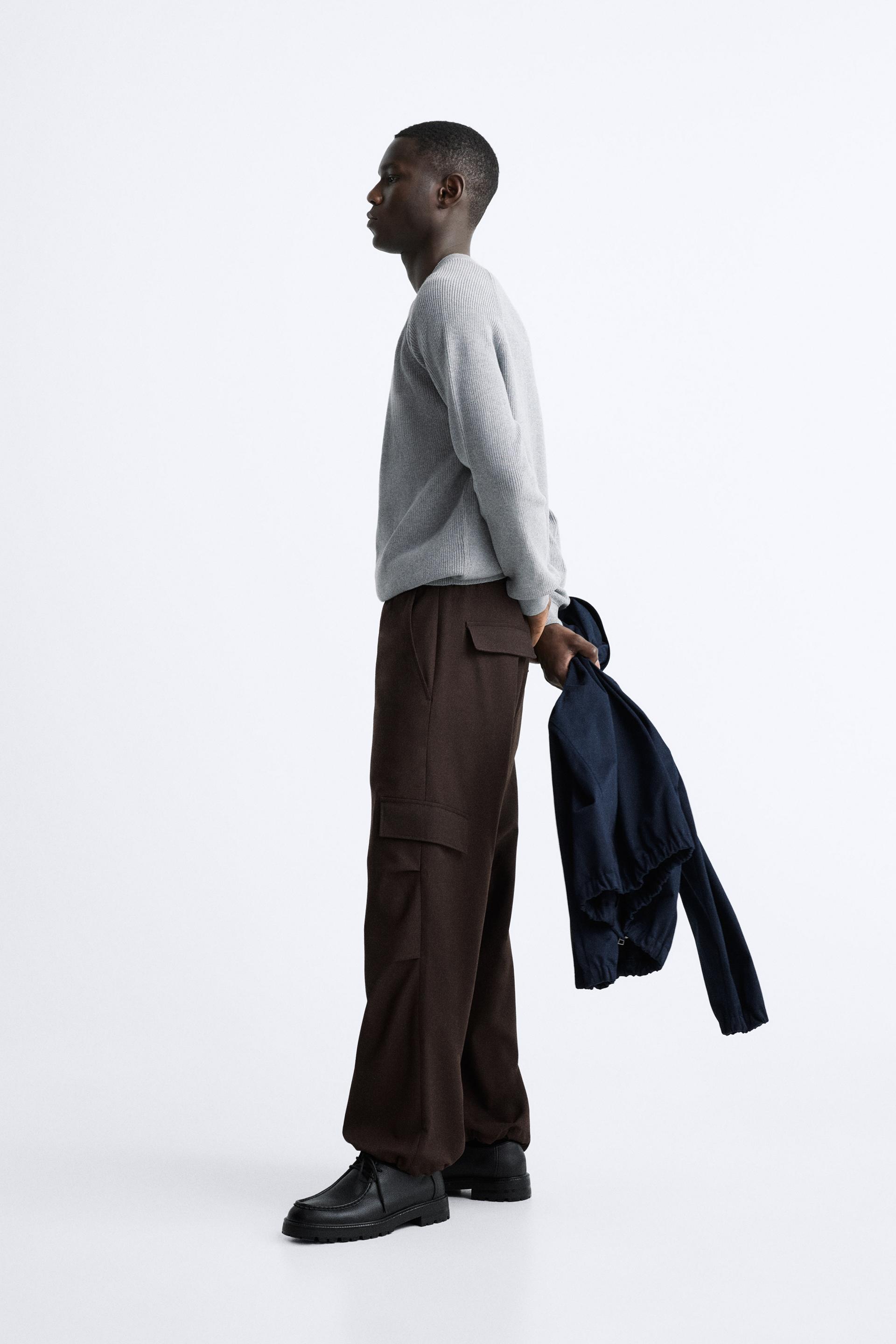 Zara men's purl knit sweater Clearance