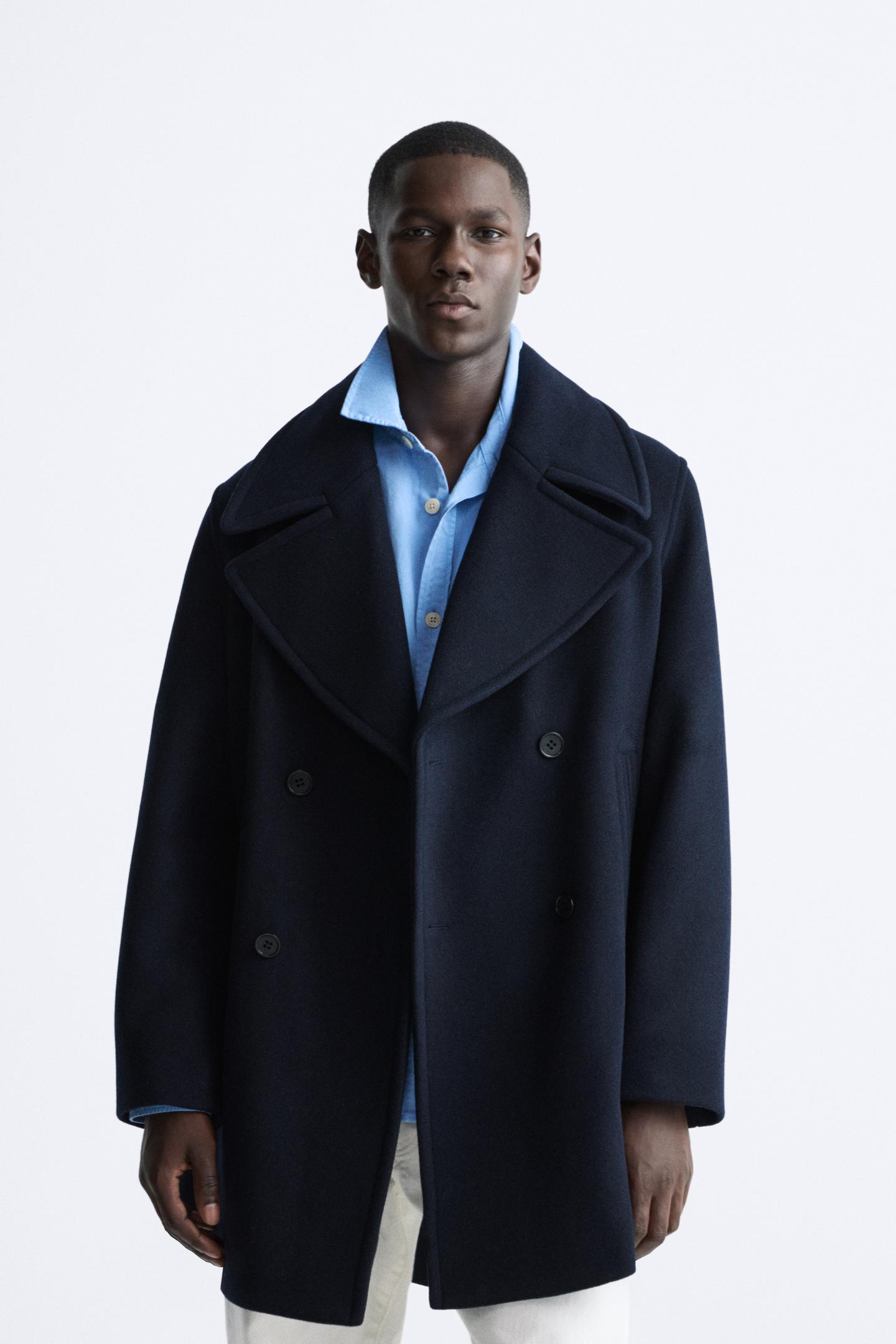 WOOL BLEND DOUBLE-BREASTED COAT