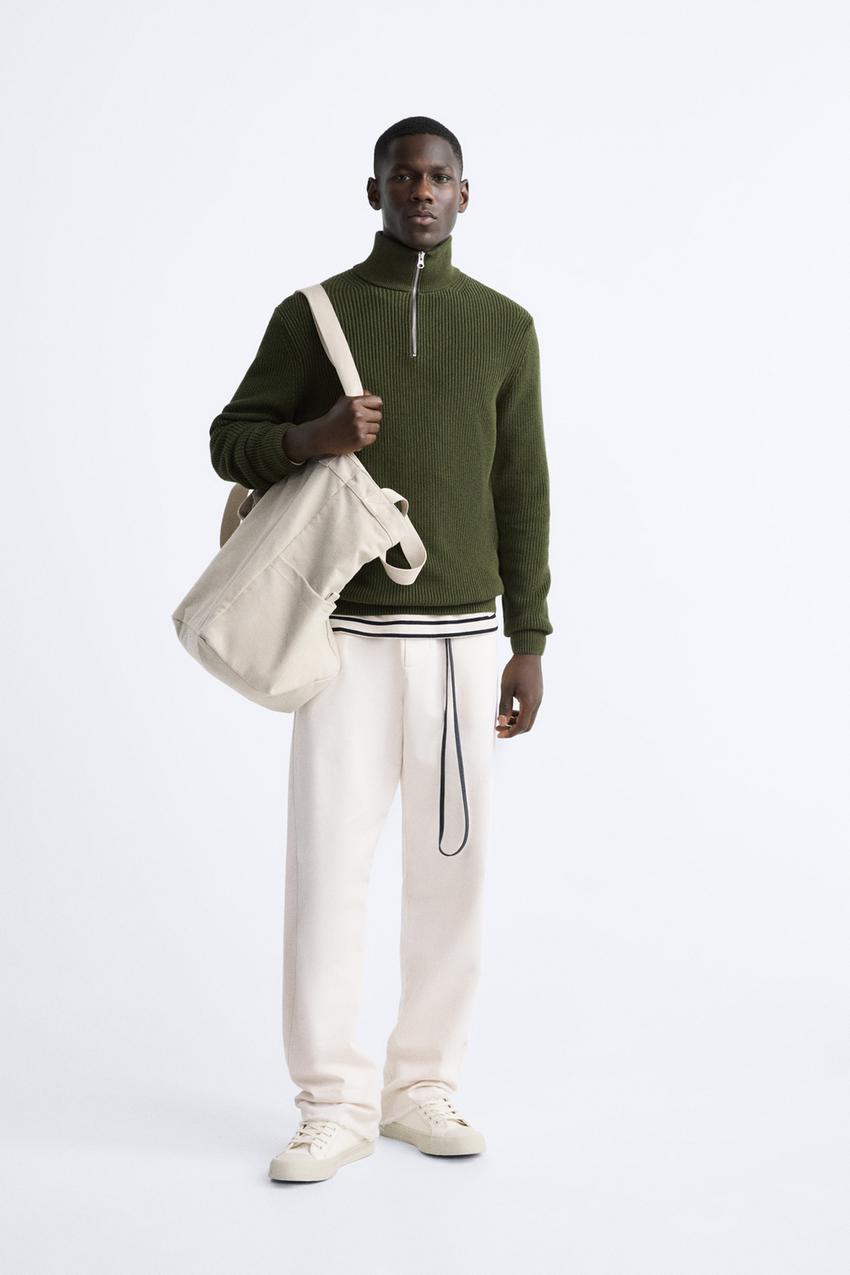 Zara men's purl knit sweater Clearance