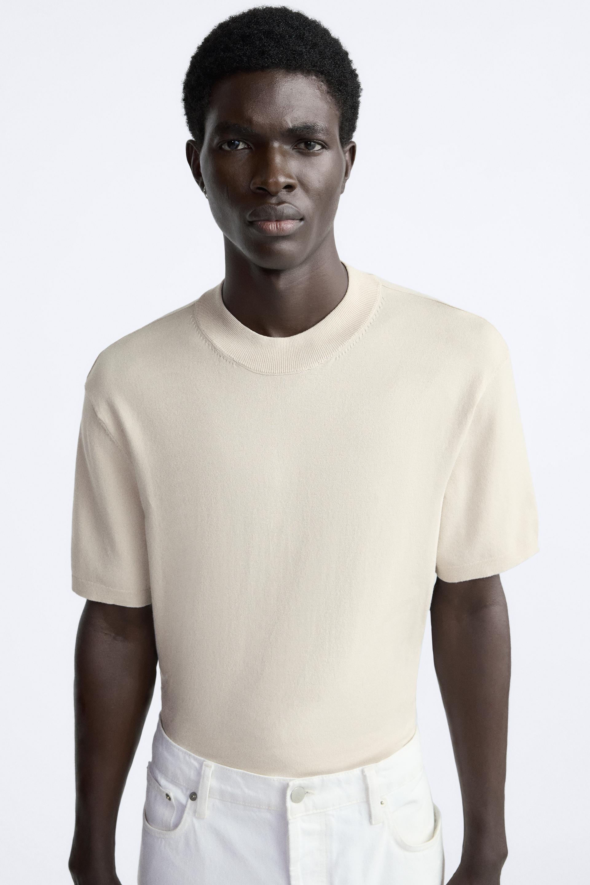 Zara mens high neck t shirt Clearance