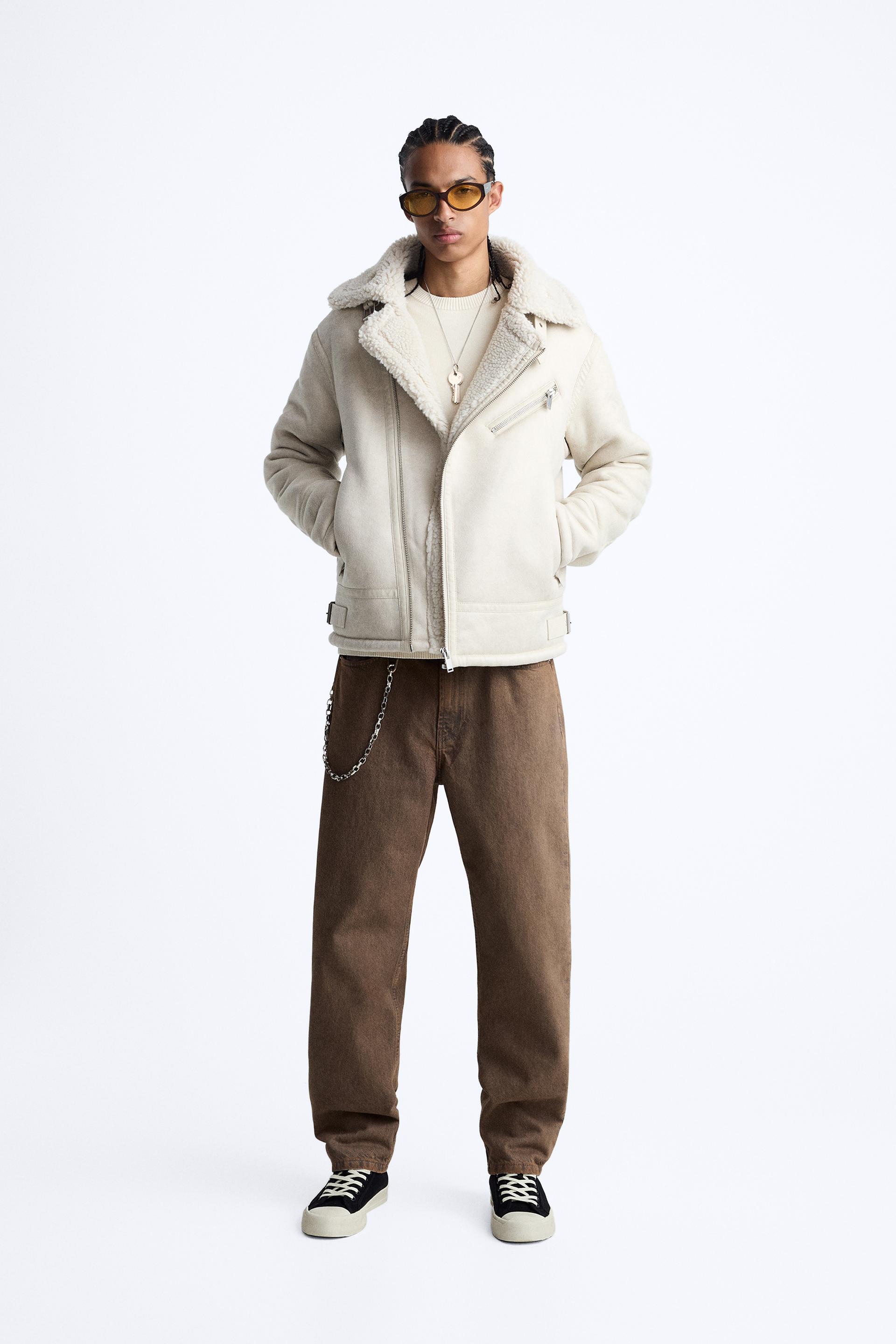 Zara double faced jacket white Clearance