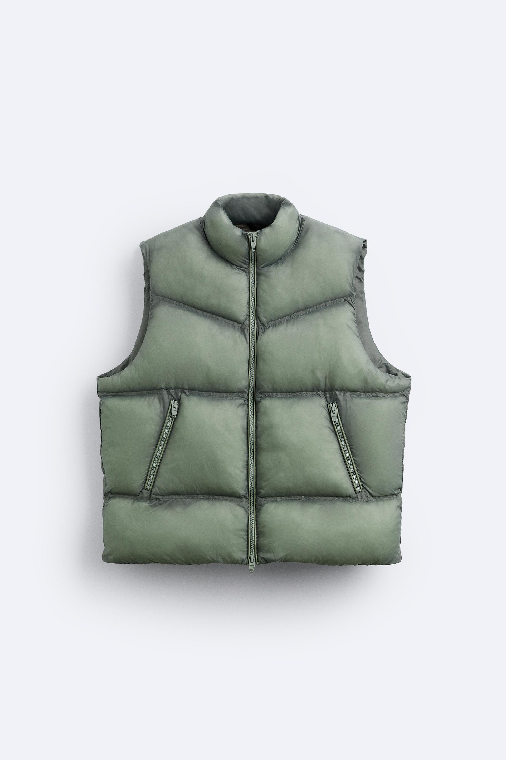 Zara khaki puffer gilet Clearance