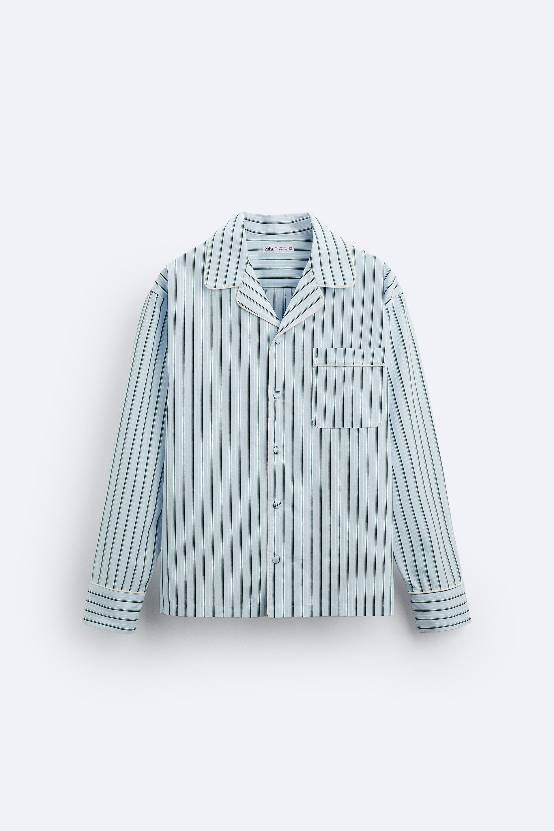 Zara poplin shirt with contrast stripes Outlet
