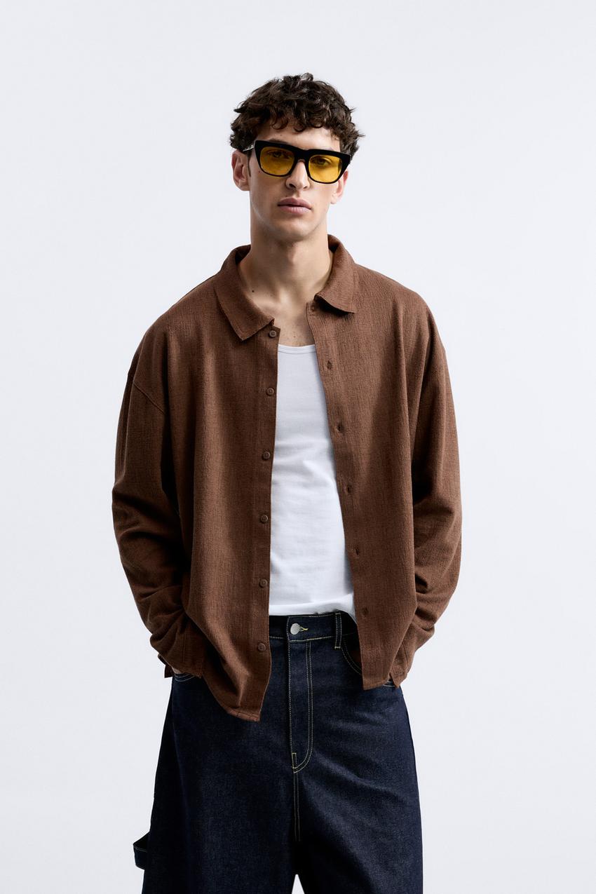 Zara brown button up Clearance