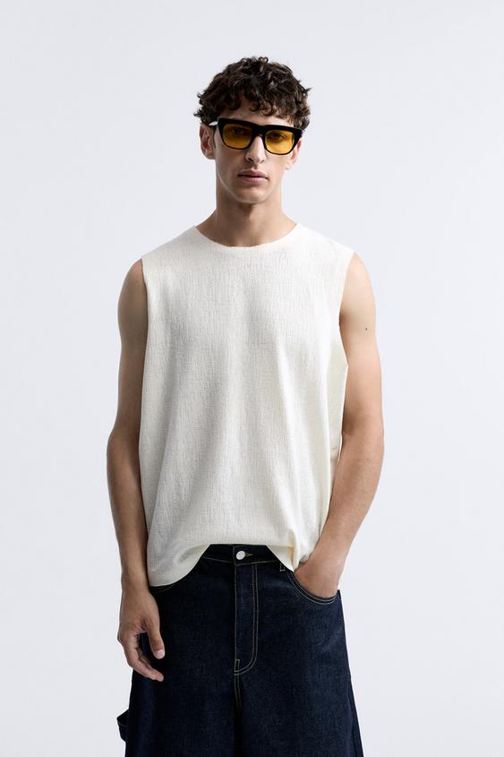 Tank top men zara Clearance