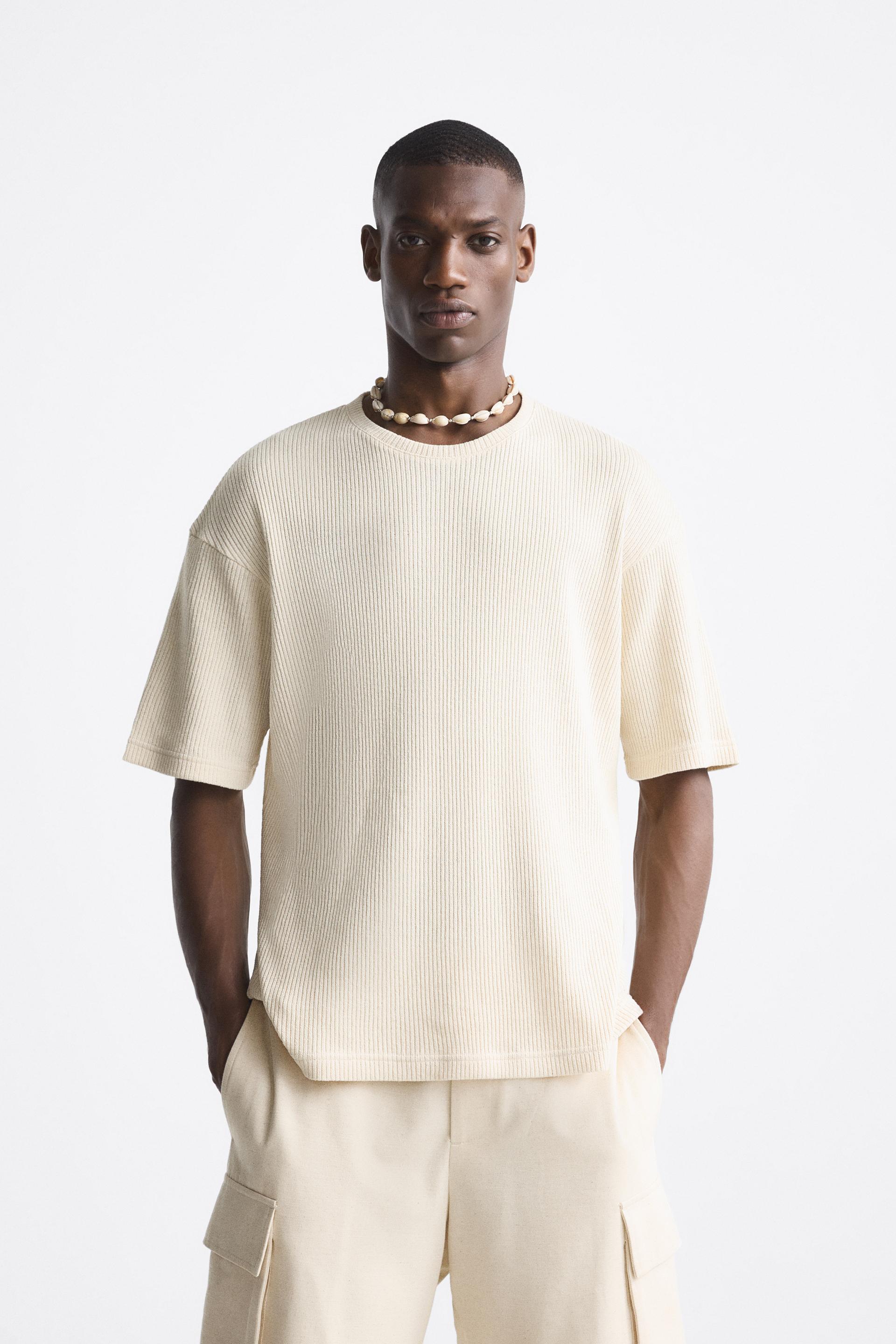 Beige t shirt zara Clearance