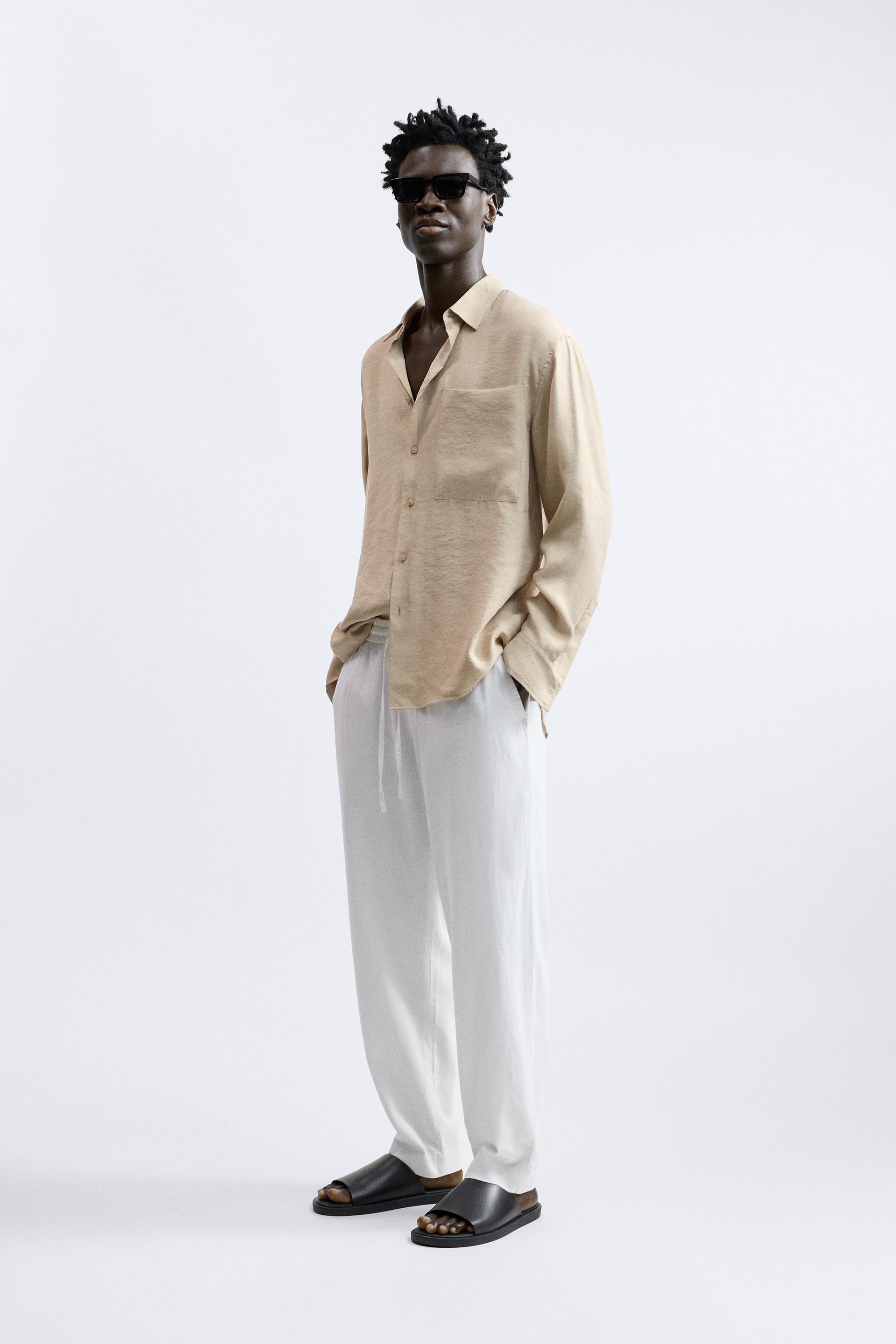 Mens linen pants zara Clearance