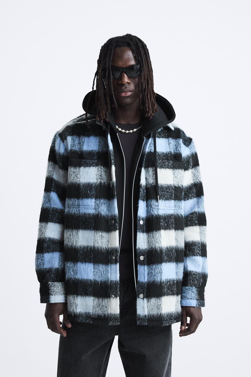 Zara plaid blue jacket Outlet